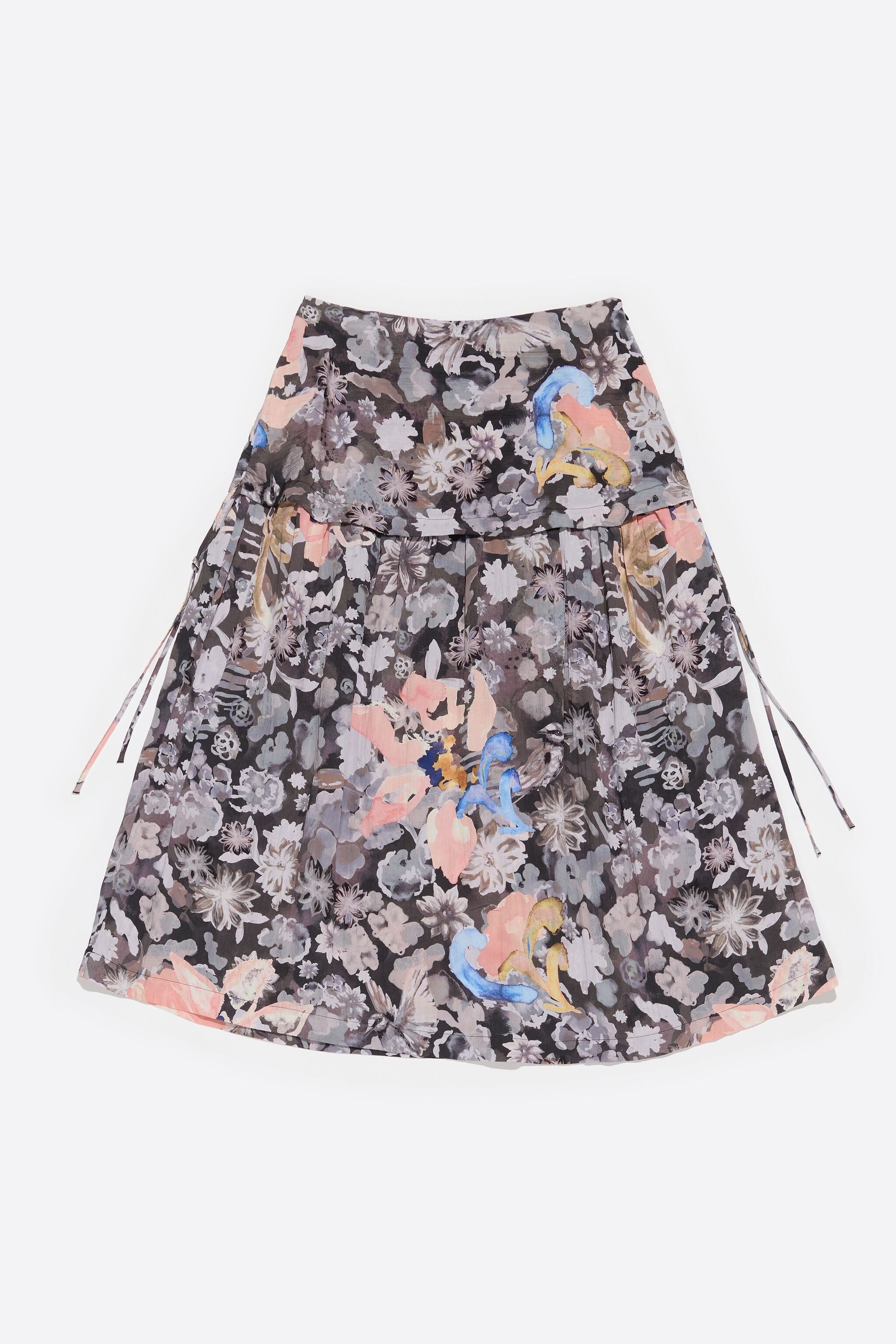 Khaki Gazania adjustable A-line skirt