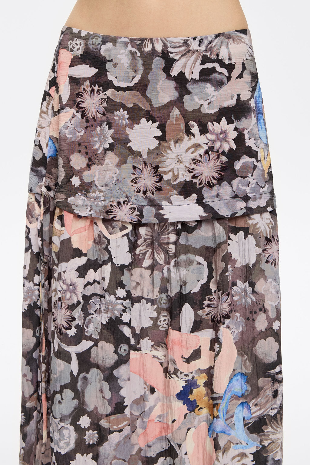 Khaki Gazania adjustable A-line skirt