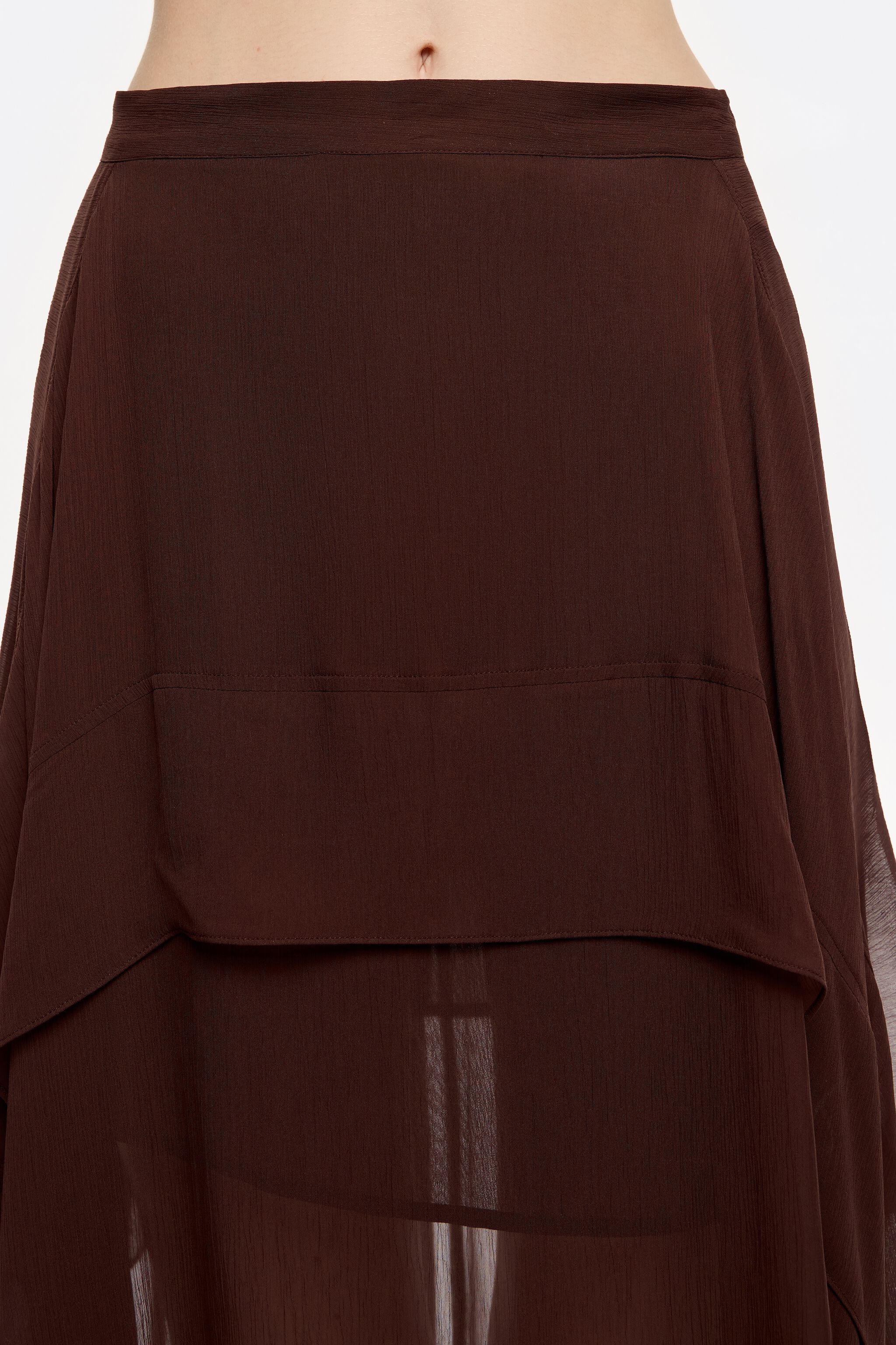 Brown fluid asymmetric skirt