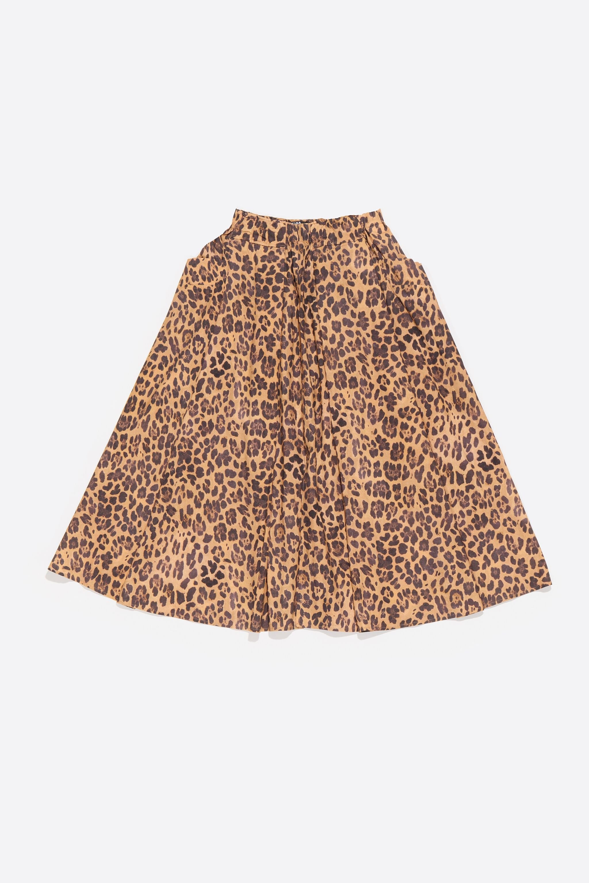 Beige Leopard A-line skirt