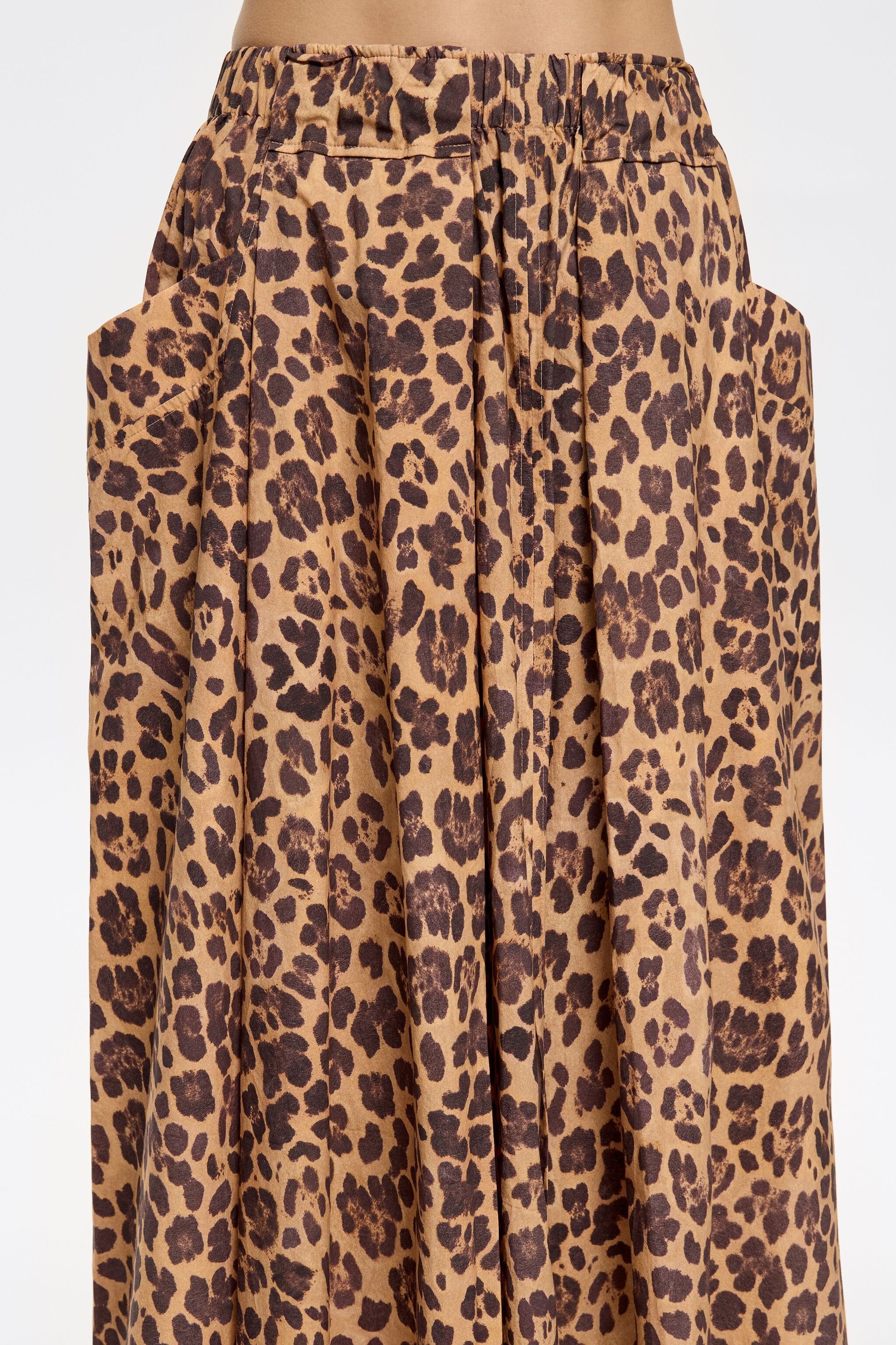 Beige Leopard A-line skirt