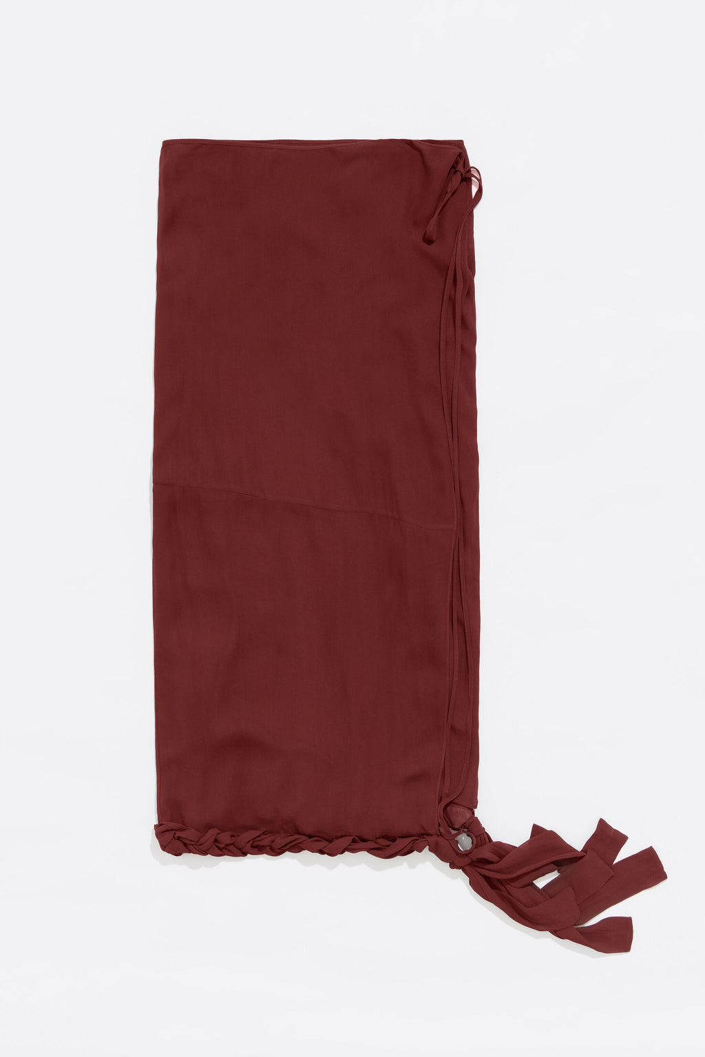 Brown viscose wrap midi skirt