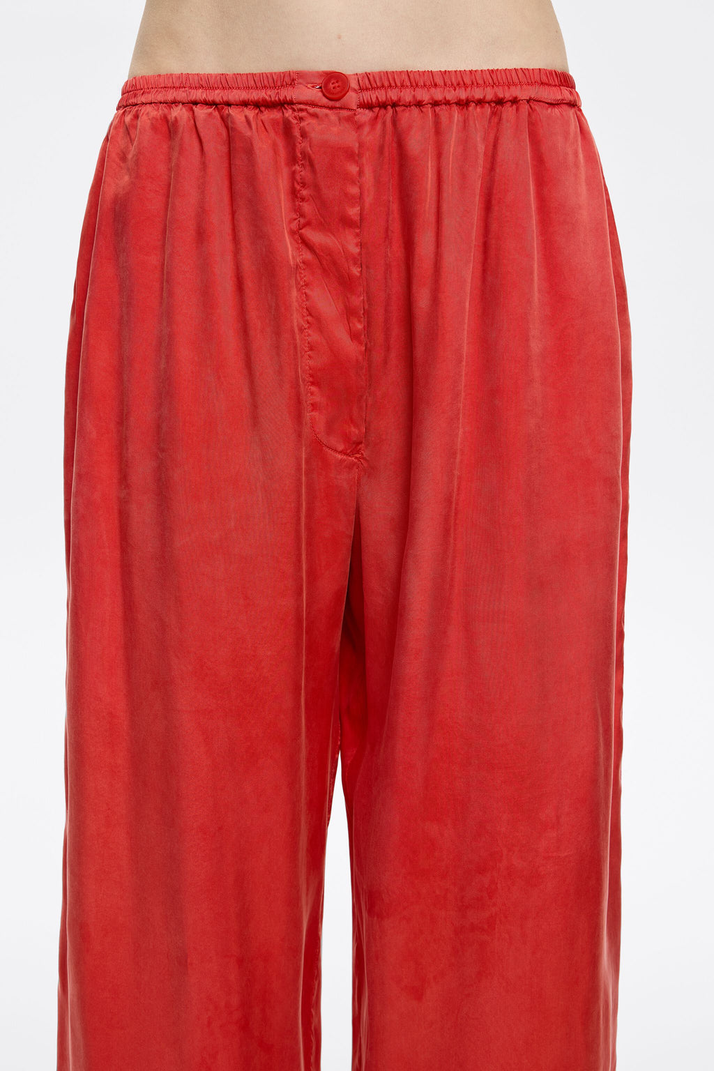 Red fluid jogger trousers
