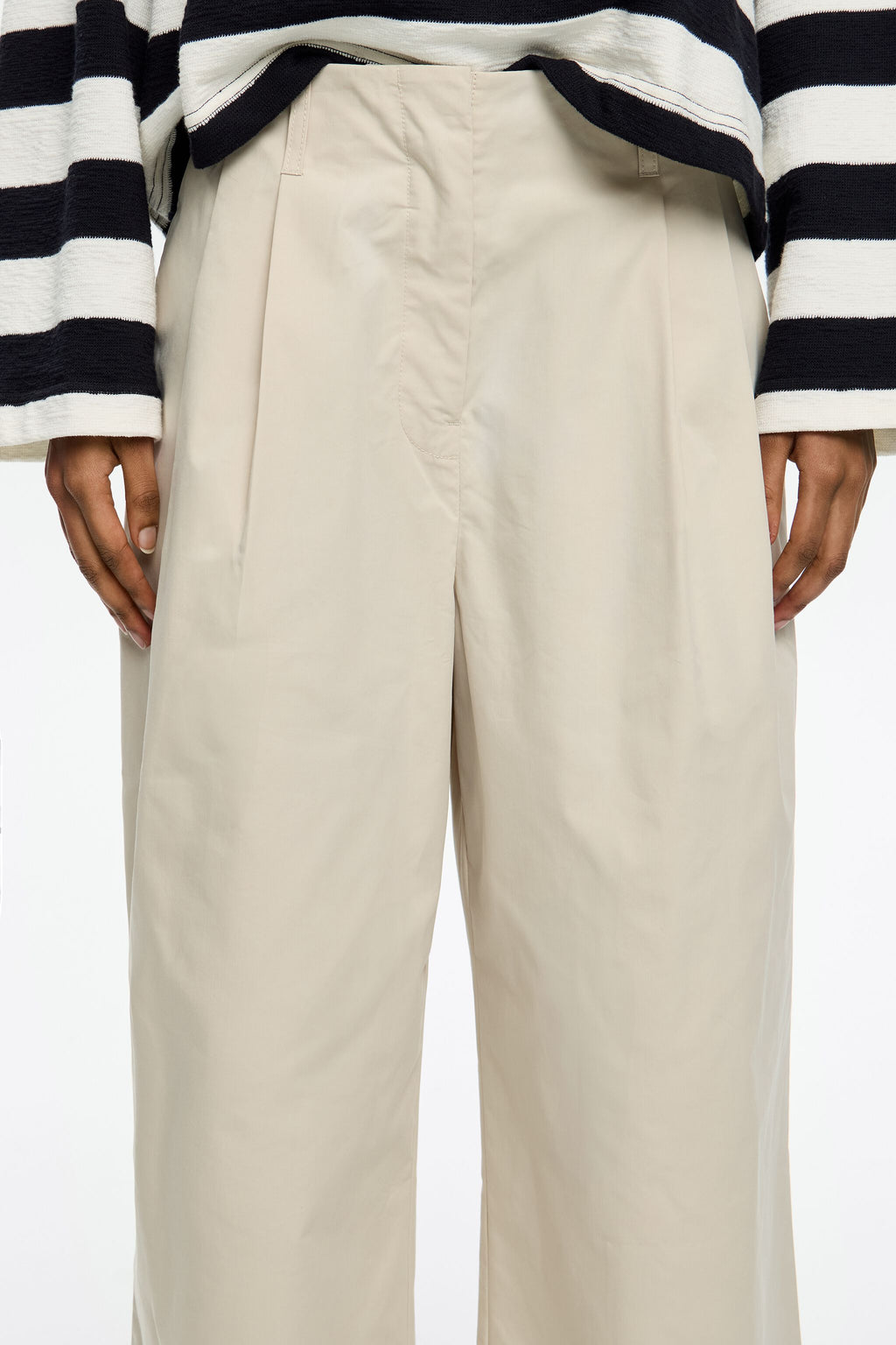 Stone darted ankle-length trousers