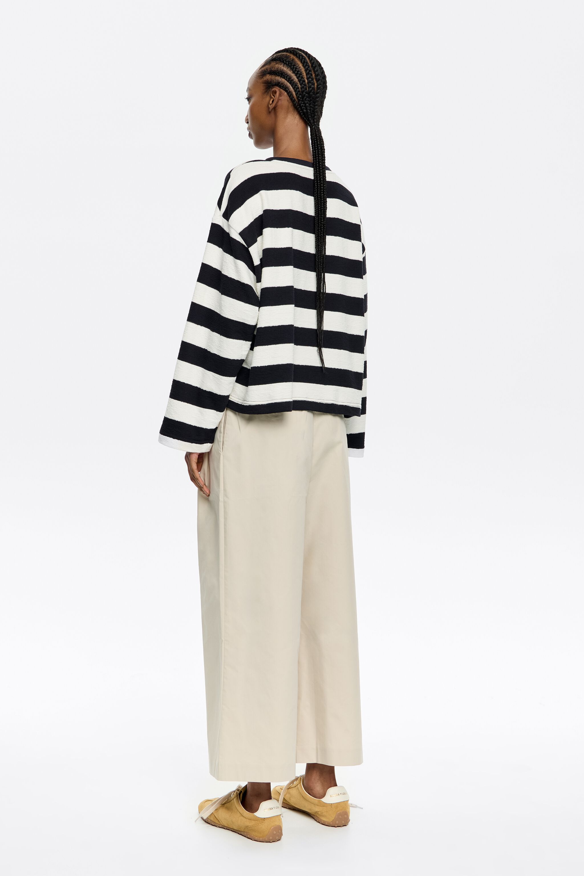 Stone darted ankle-length trousers