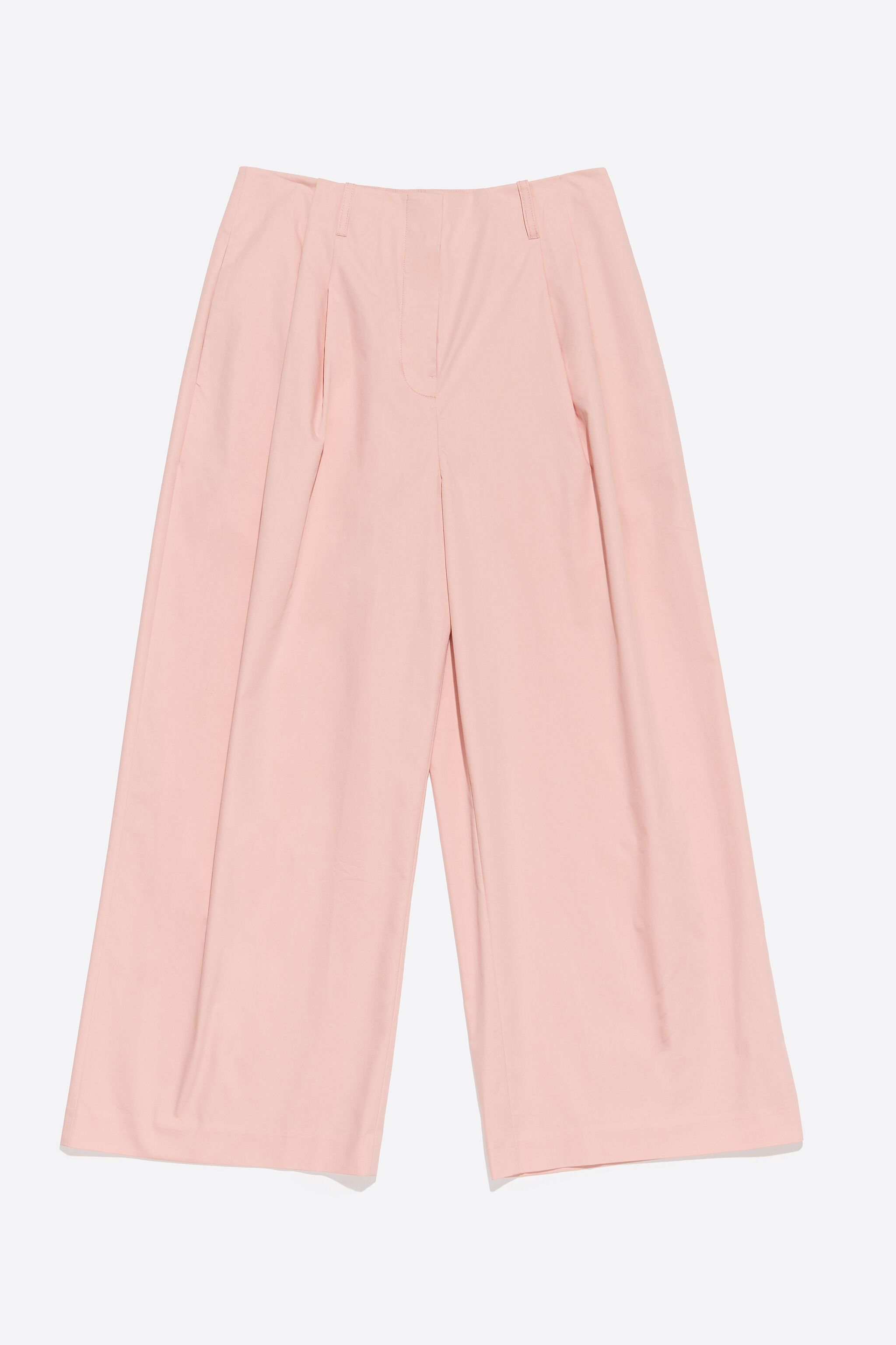 Light pink darted ankle-length trousers
