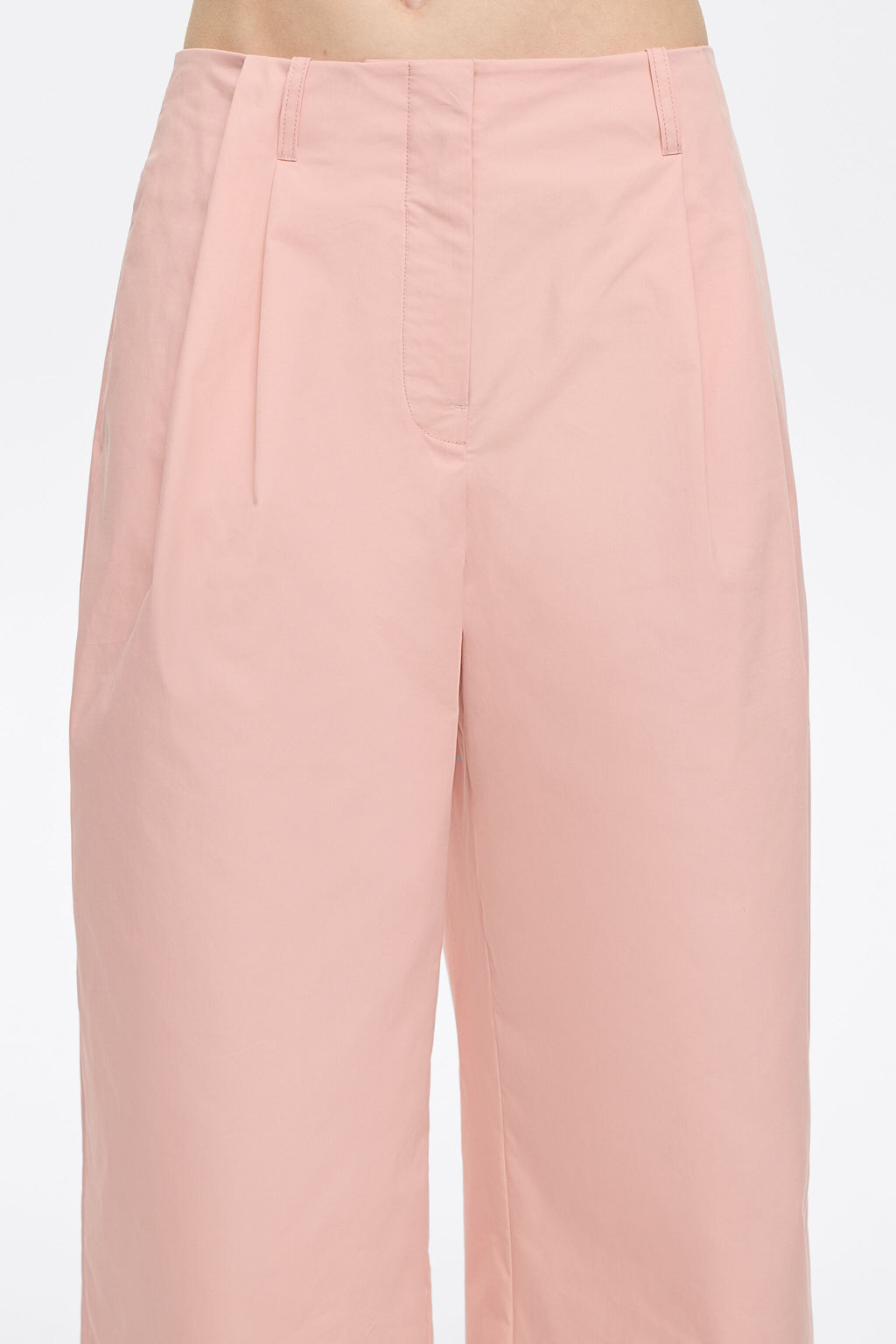 Light pink darted ankle-length trousers