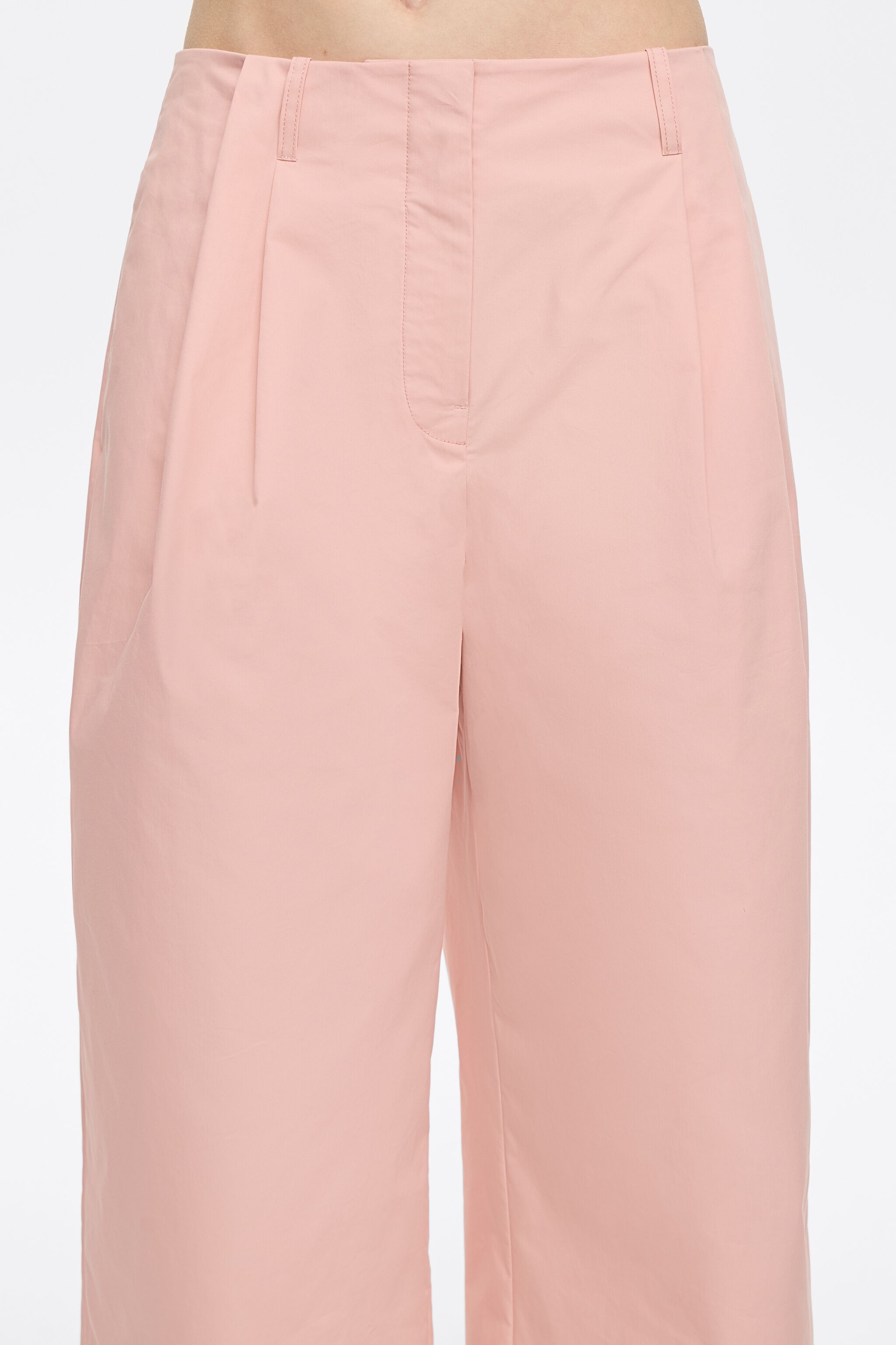 Light pink darted ankle-length trousers