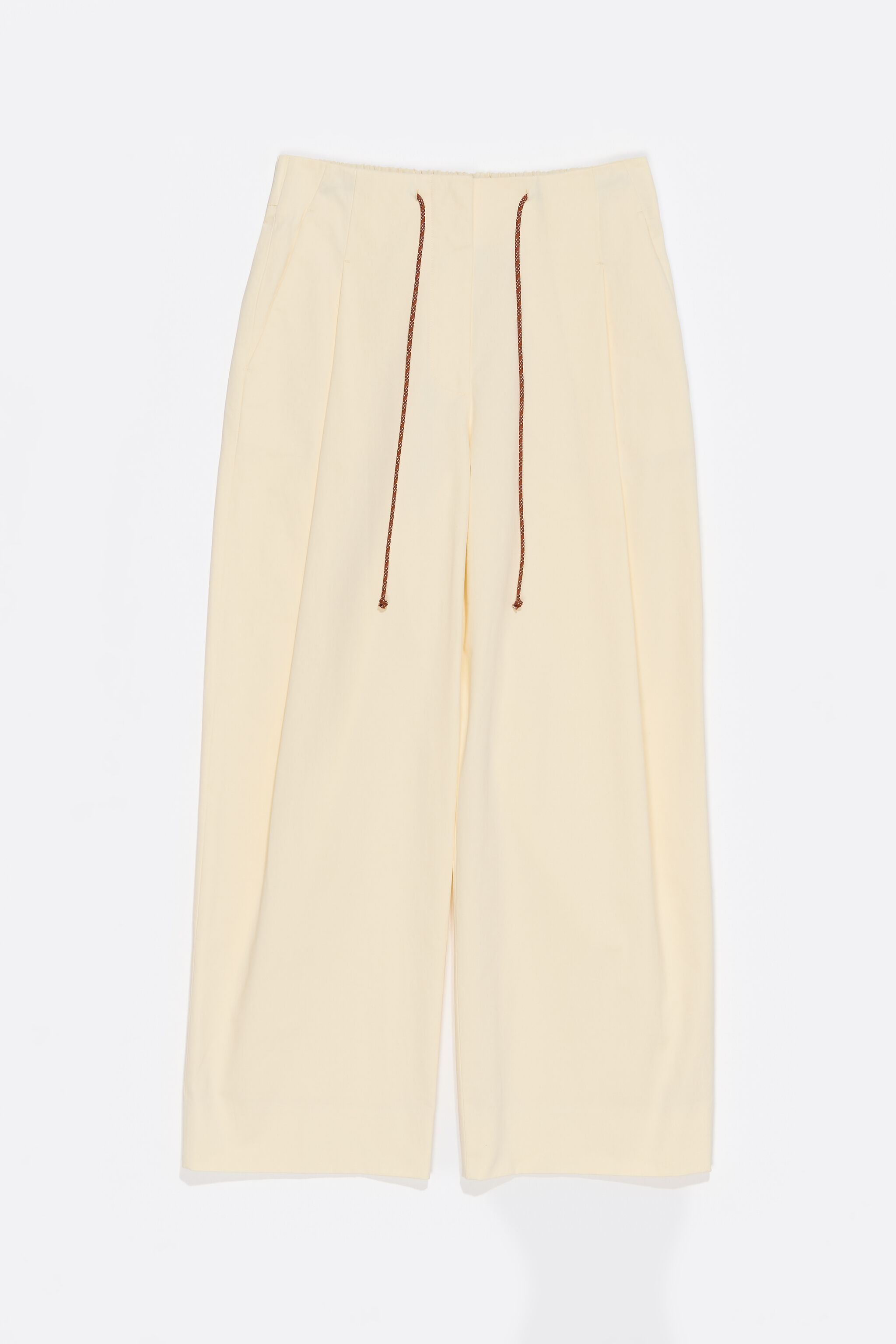 Vanilla cotton darted trousers