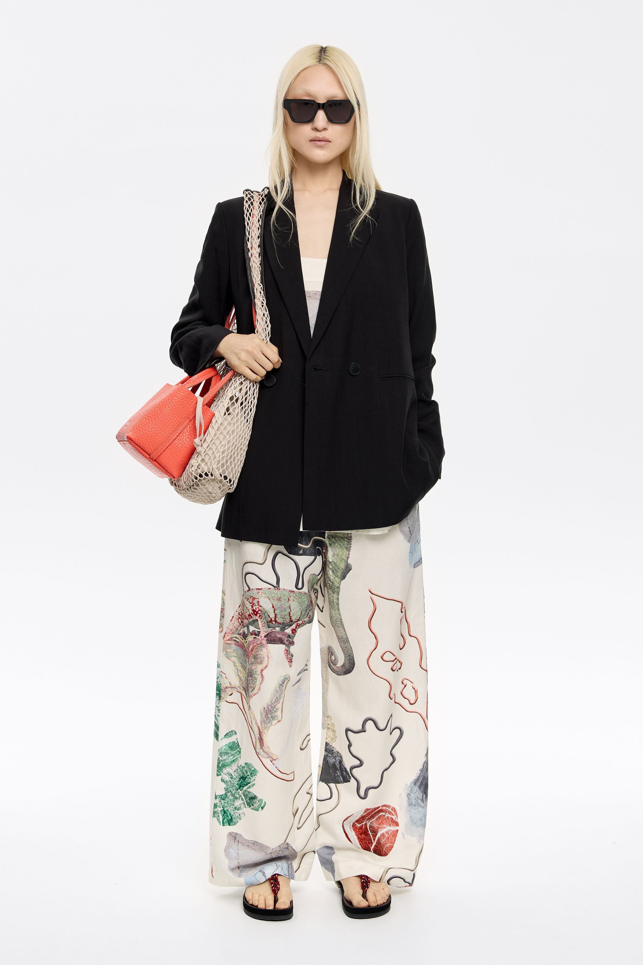 Ivory Chameleon linen jogger trousers