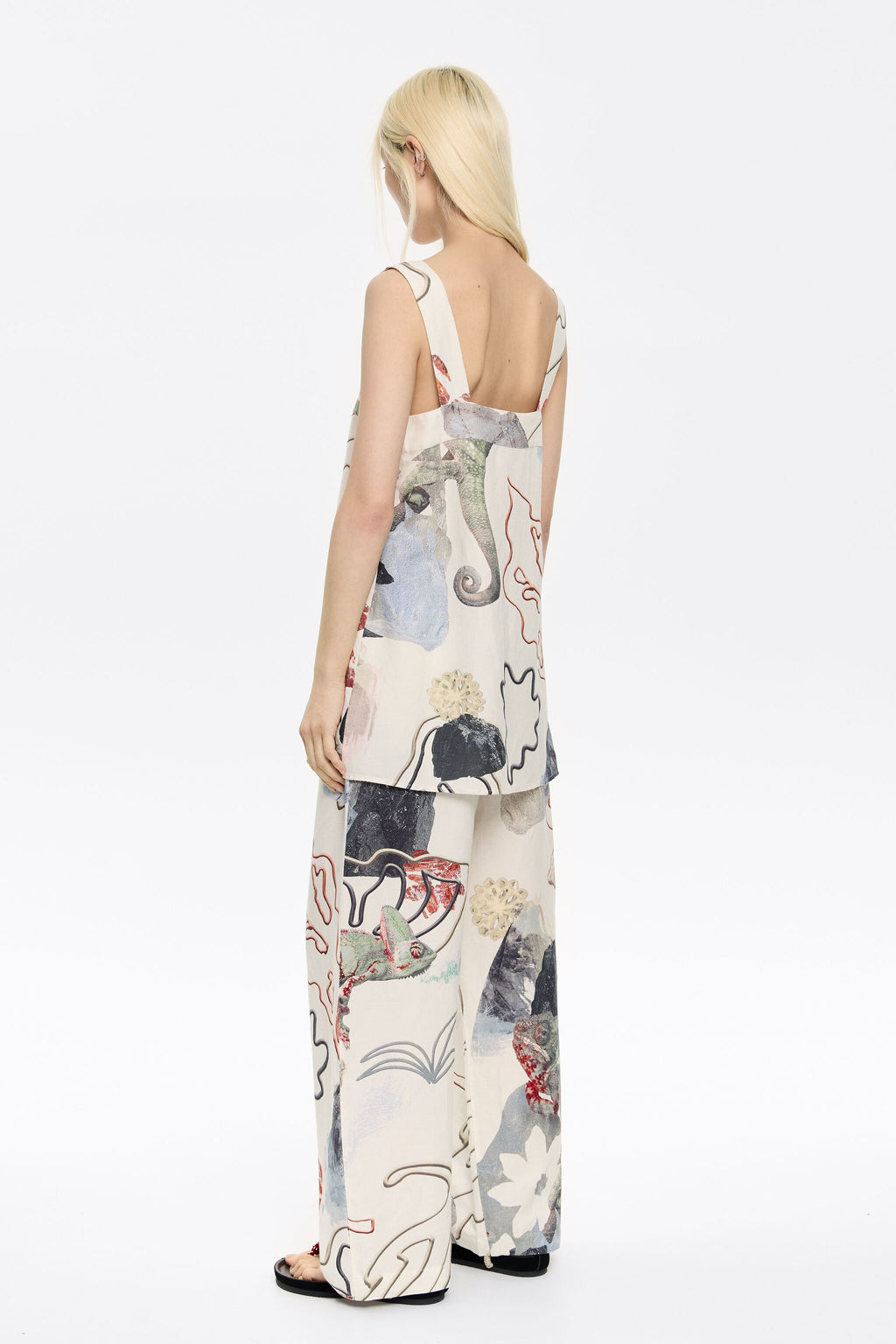 Ivory Chameleon linen jogger trousers