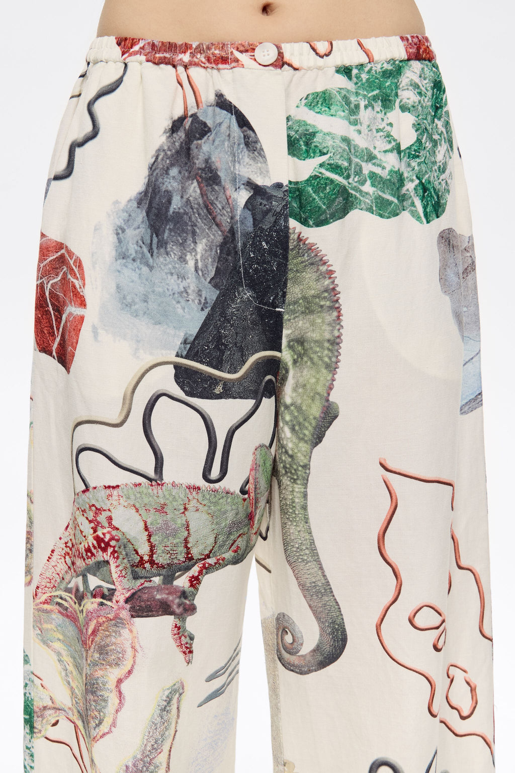 Ivory Chameleon linen jogger trousers