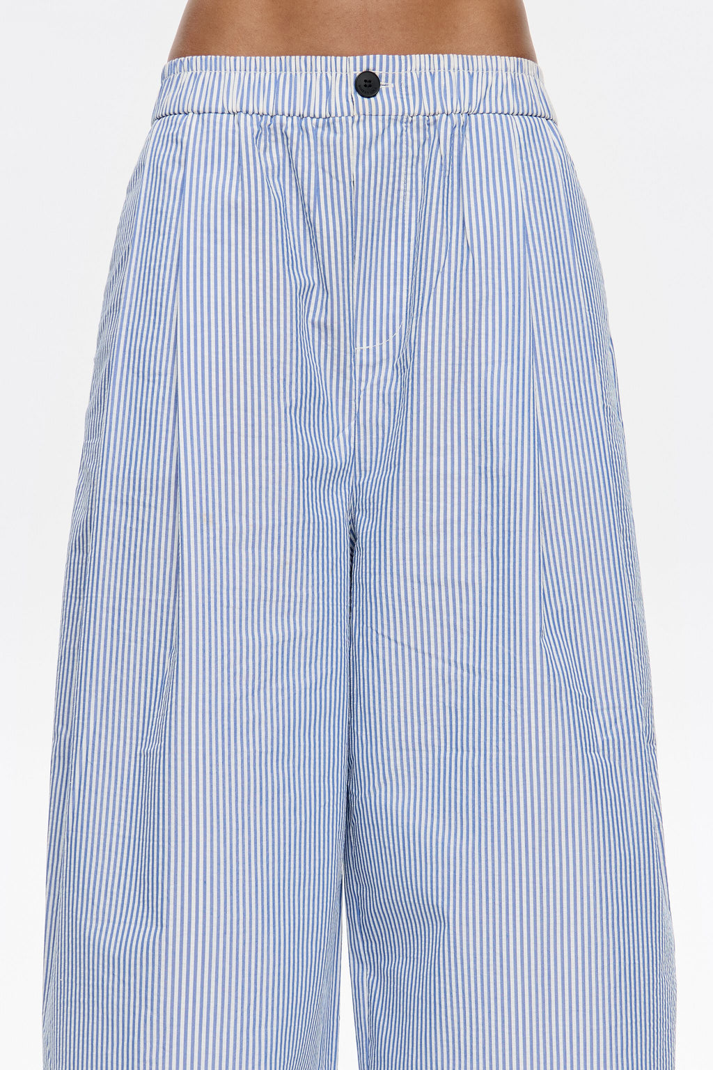 Blue striped darted trousers