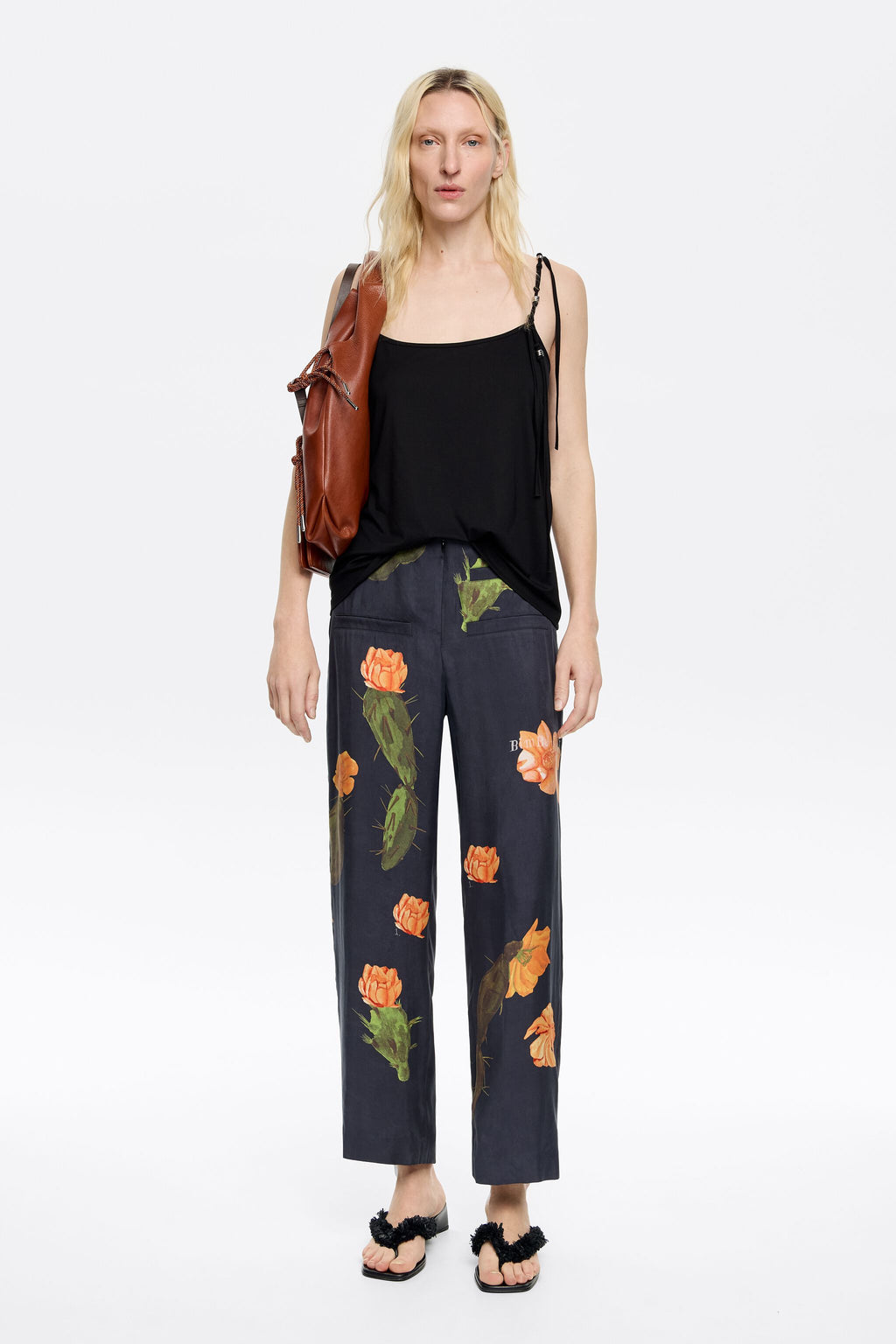 Black Cactus Lyocell straight cut trousers