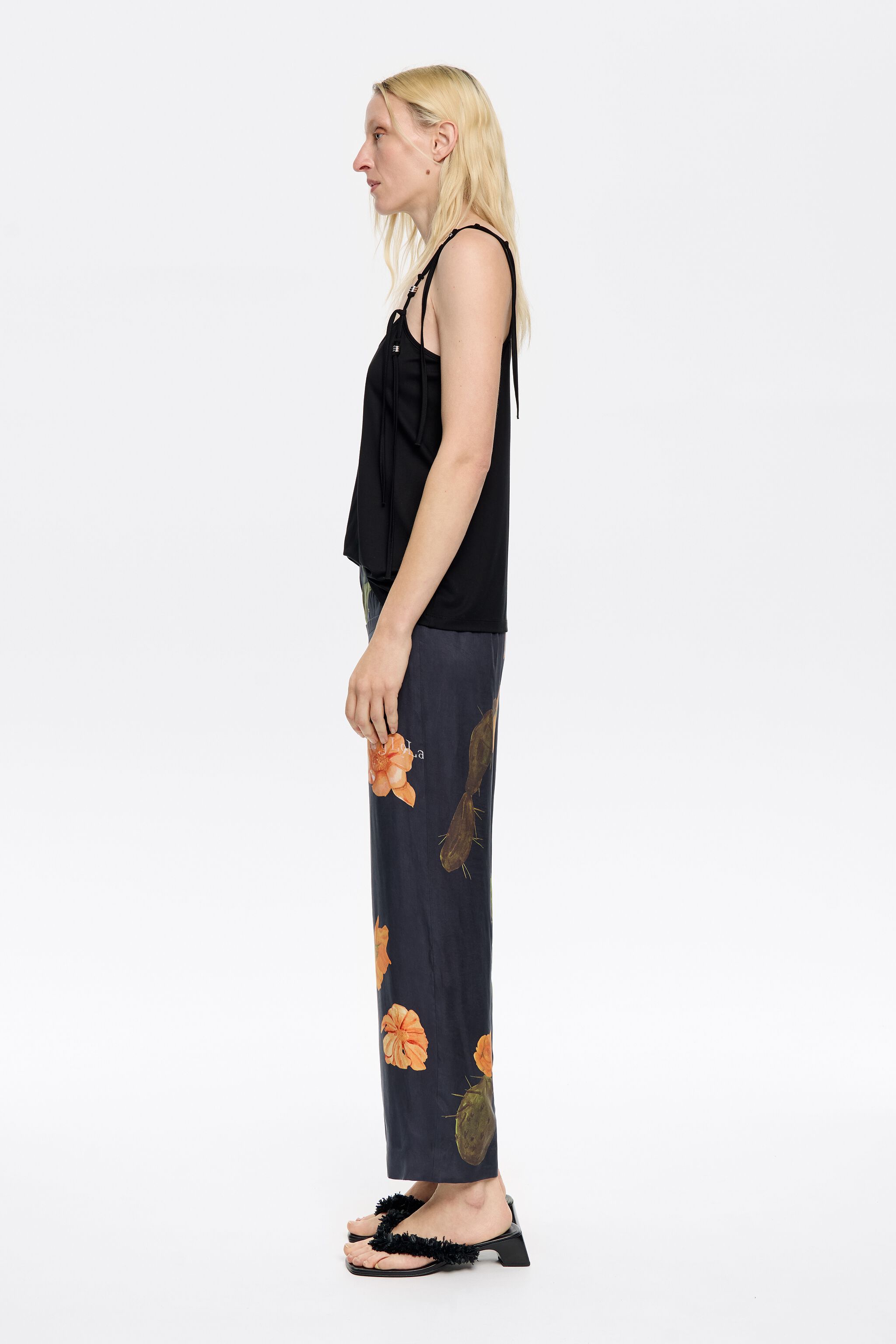 Black Cactus Lyocell straight cut trousers