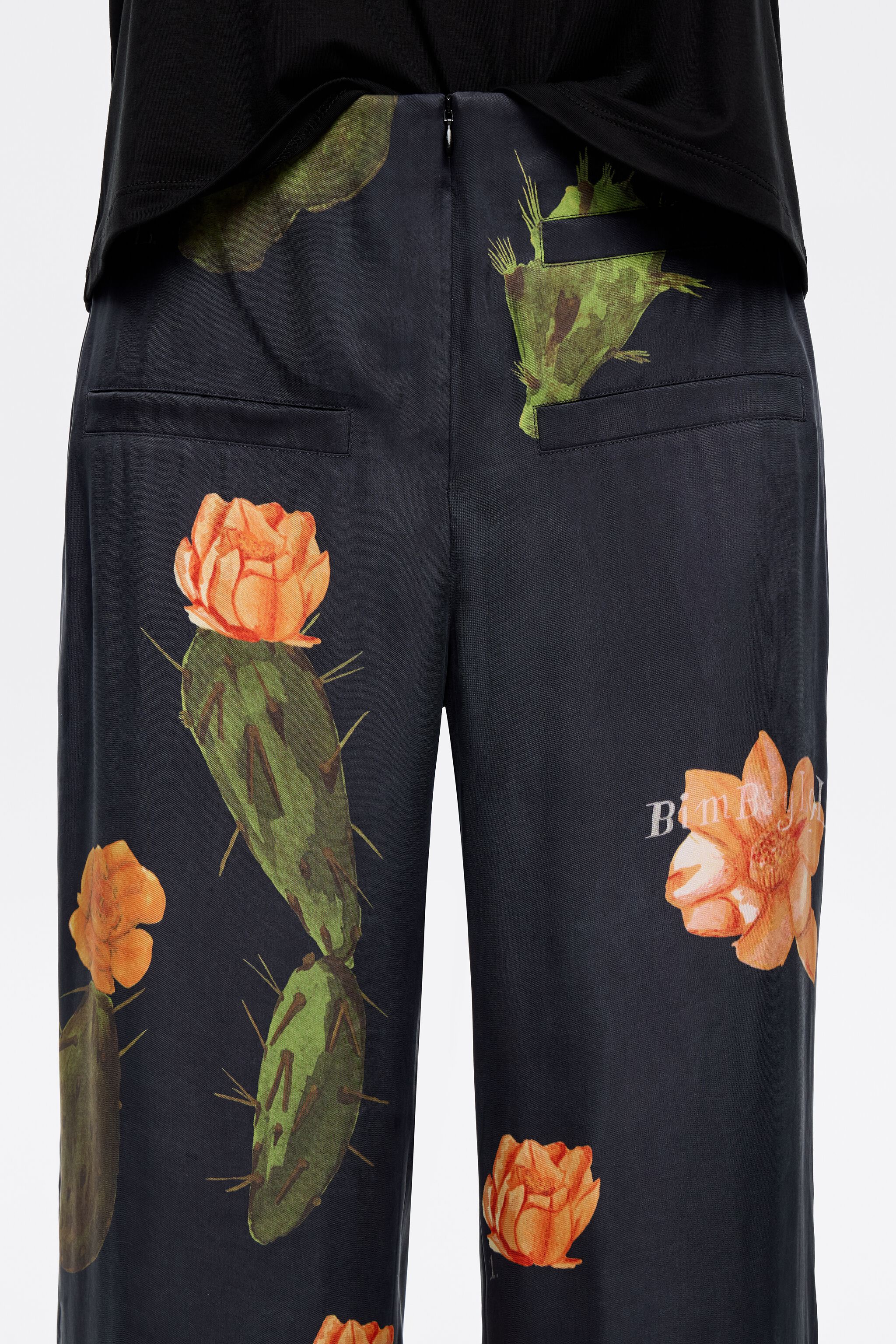 Black Cactus Lyocell straight cut trousers
