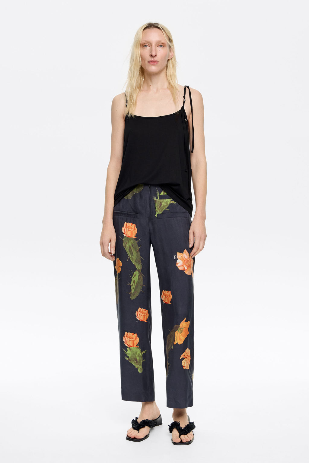 Black Cactus Lyocell straight cut trousers