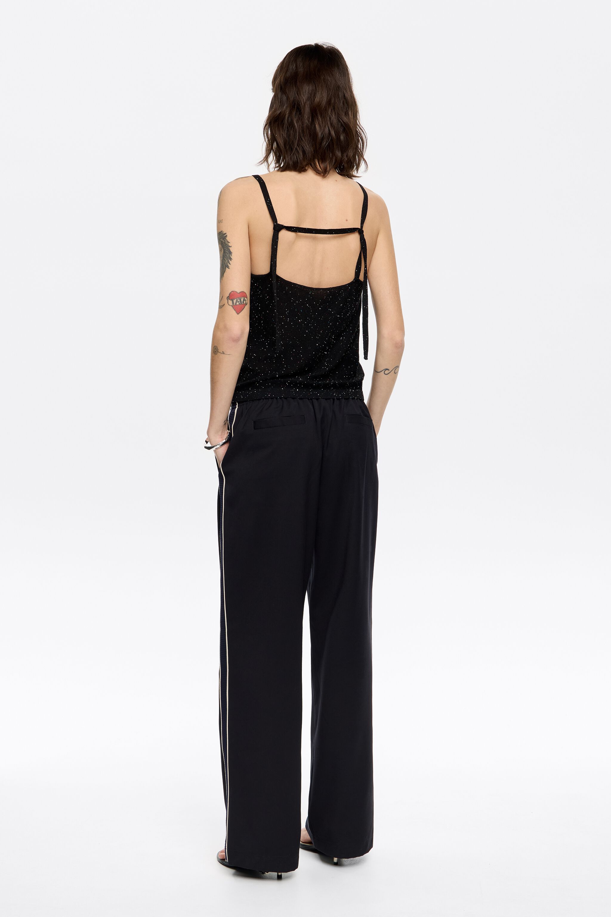 Black side tape jogger trousers