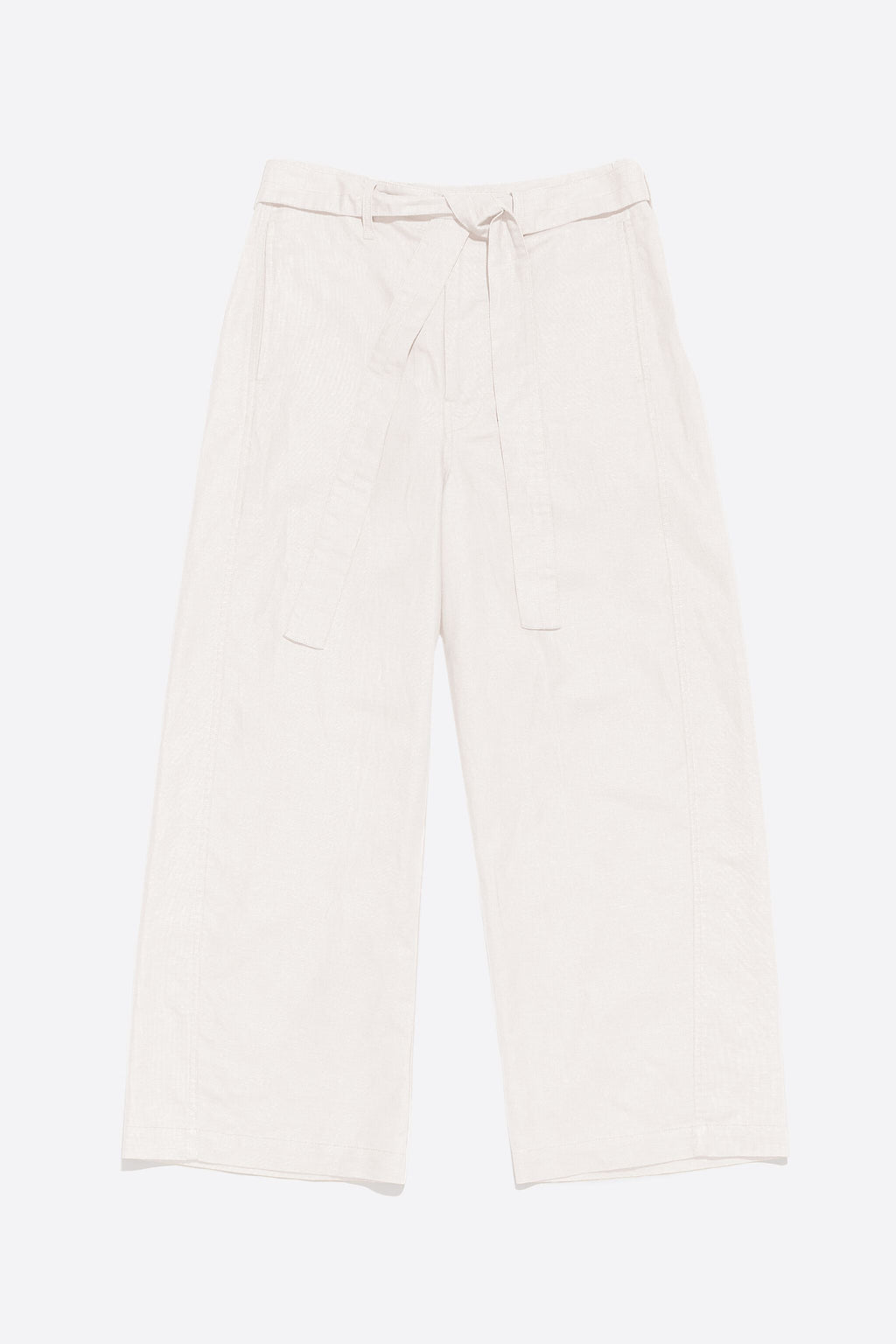 Ivory linen barrel trousers
