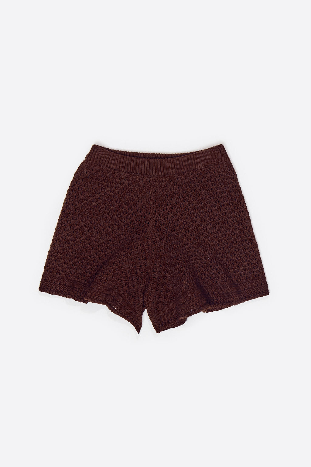 Dark brown crochet shorts