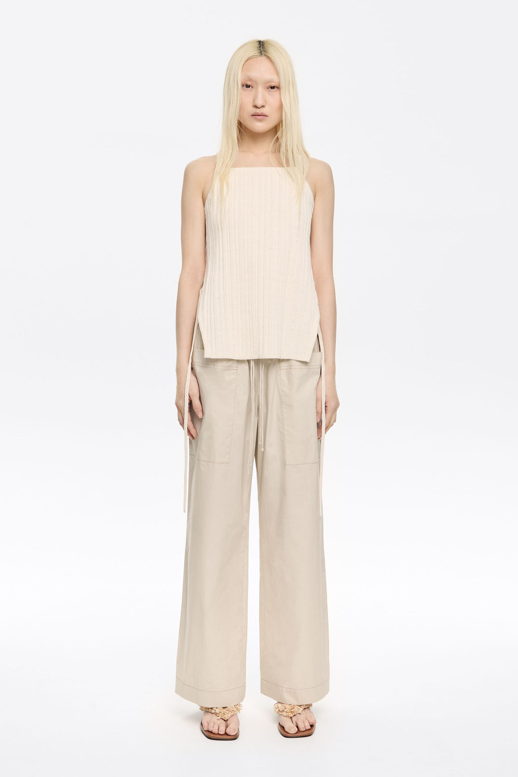 Stone cotton joggers