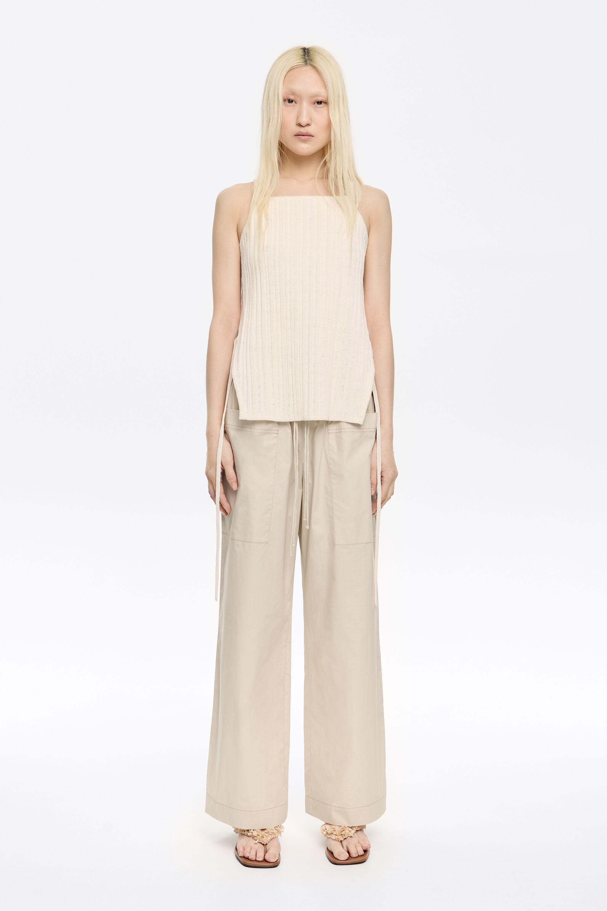 Stone cotton joggers