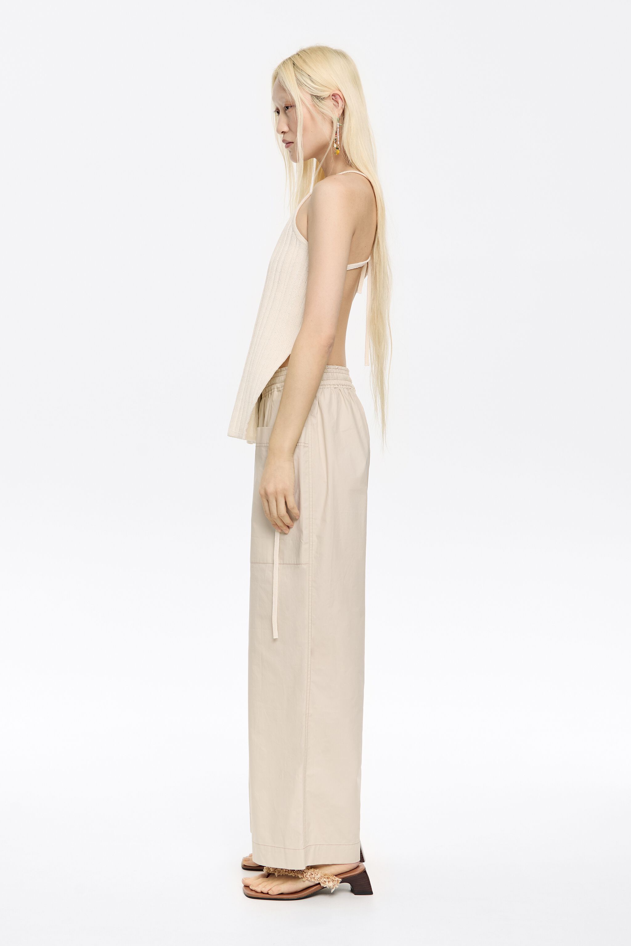 Stone cotton joggers