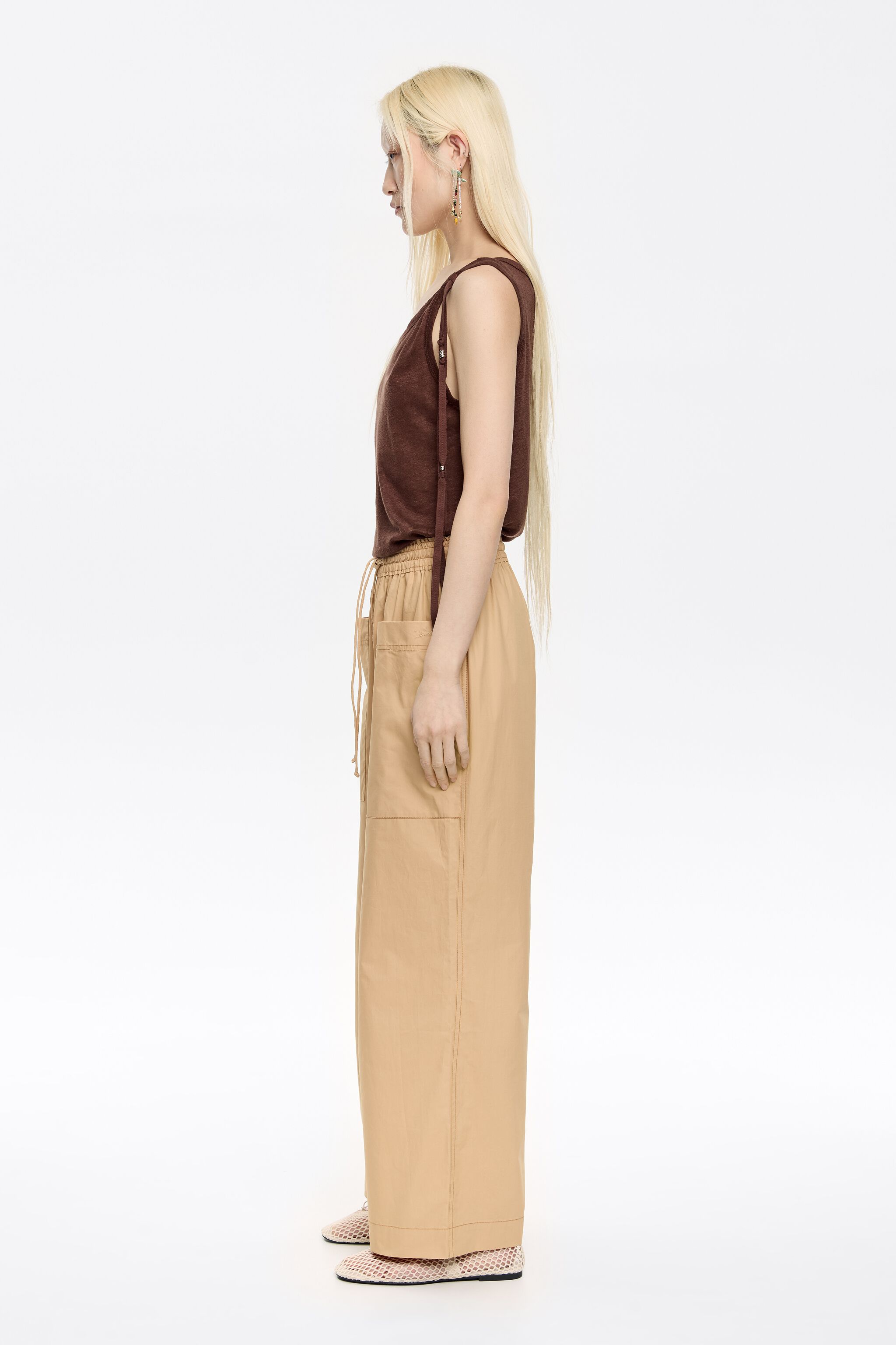 Camel cotton joggers