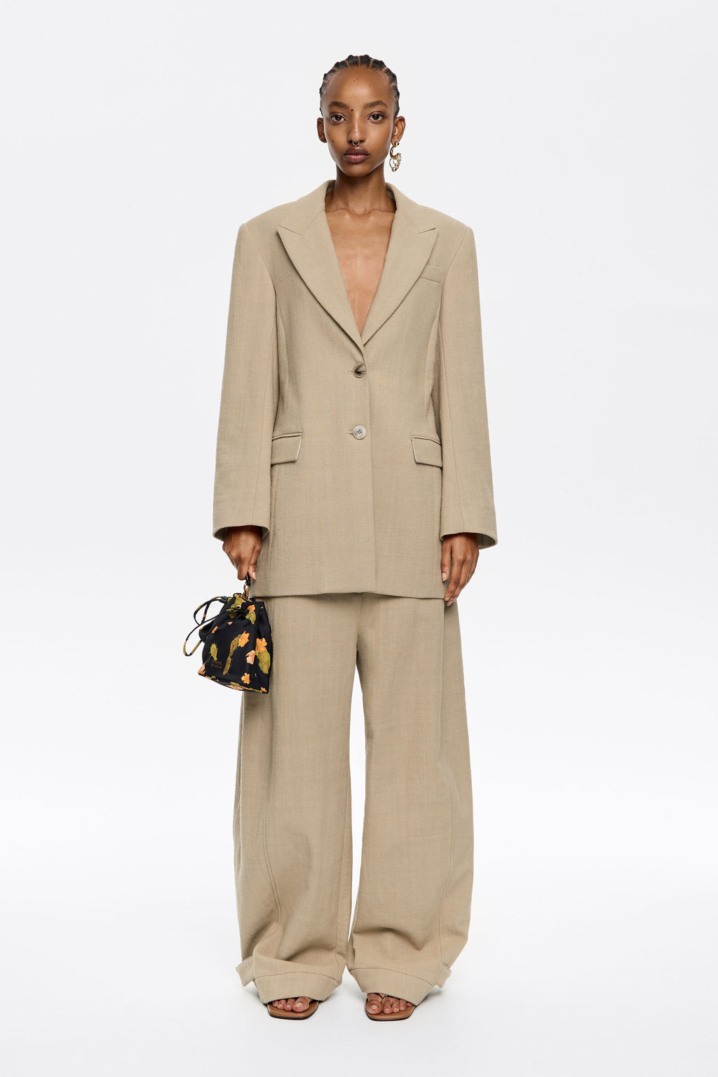 Sand oversize fluid trousers