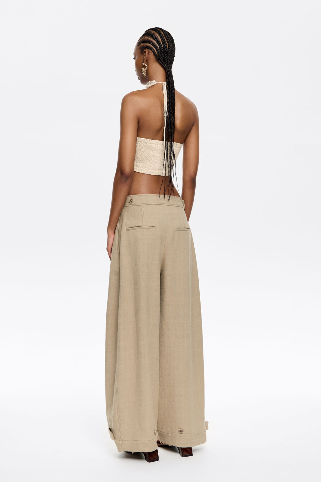 Sand oversize fluid trousers