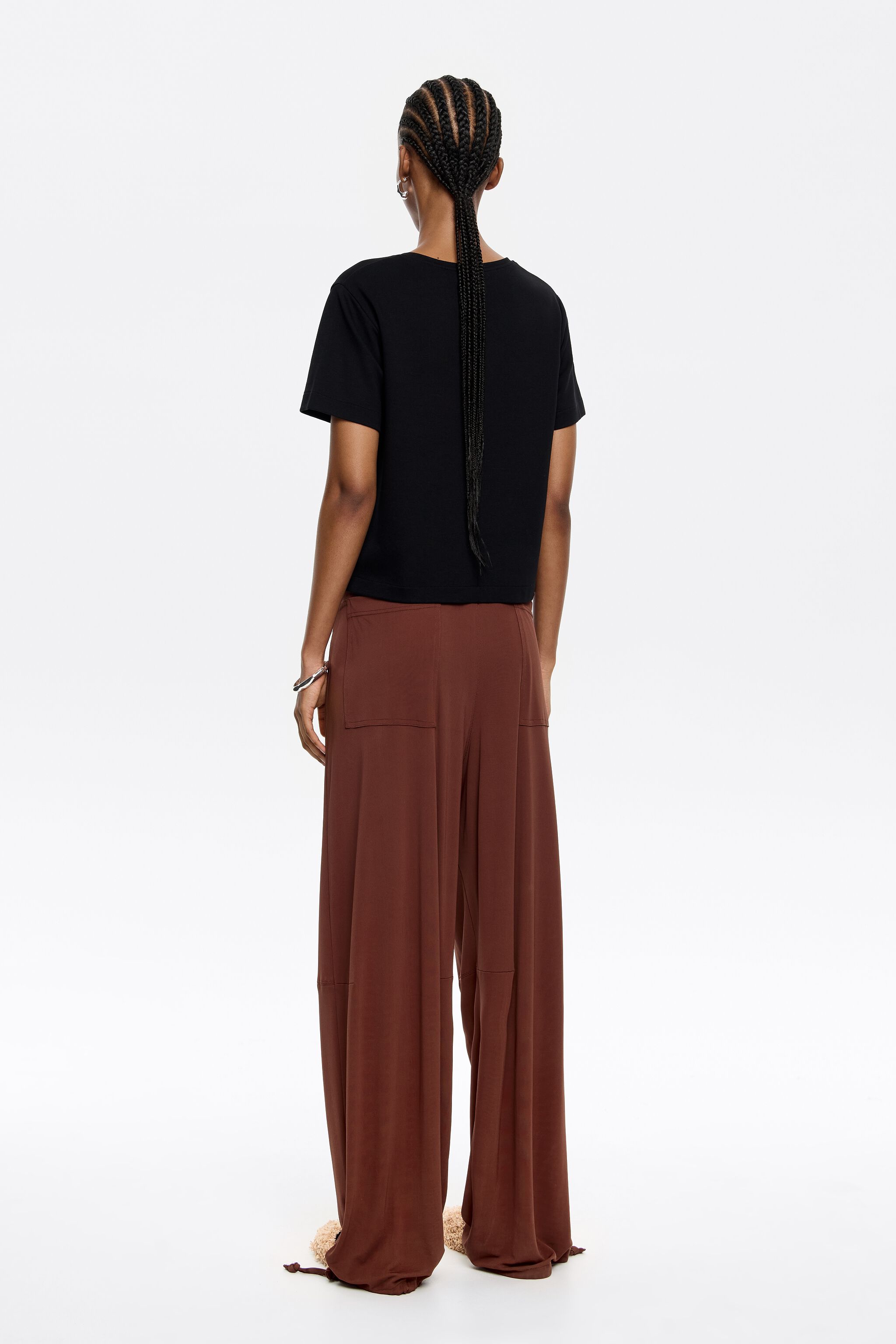 Brown oversize fluid trousers
