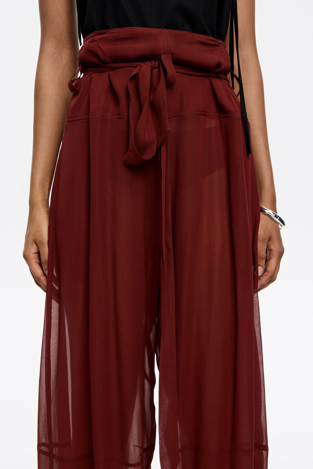 Brown fluid harem trousers