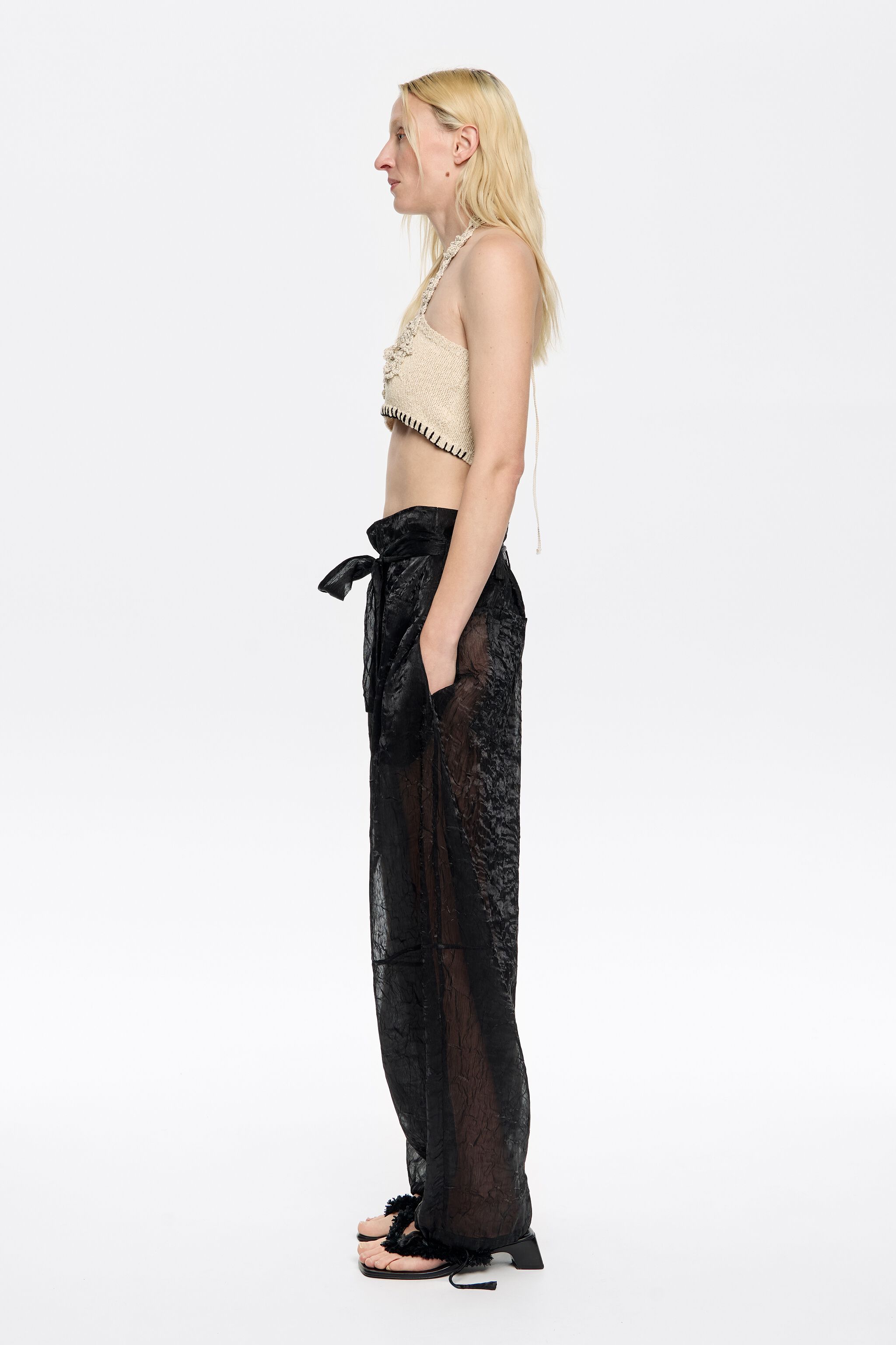 Black fancy harem trousers