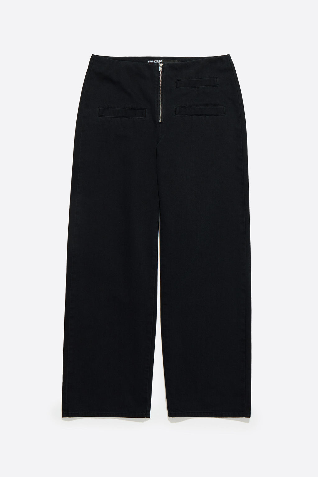 Black denim ankle-length jeans