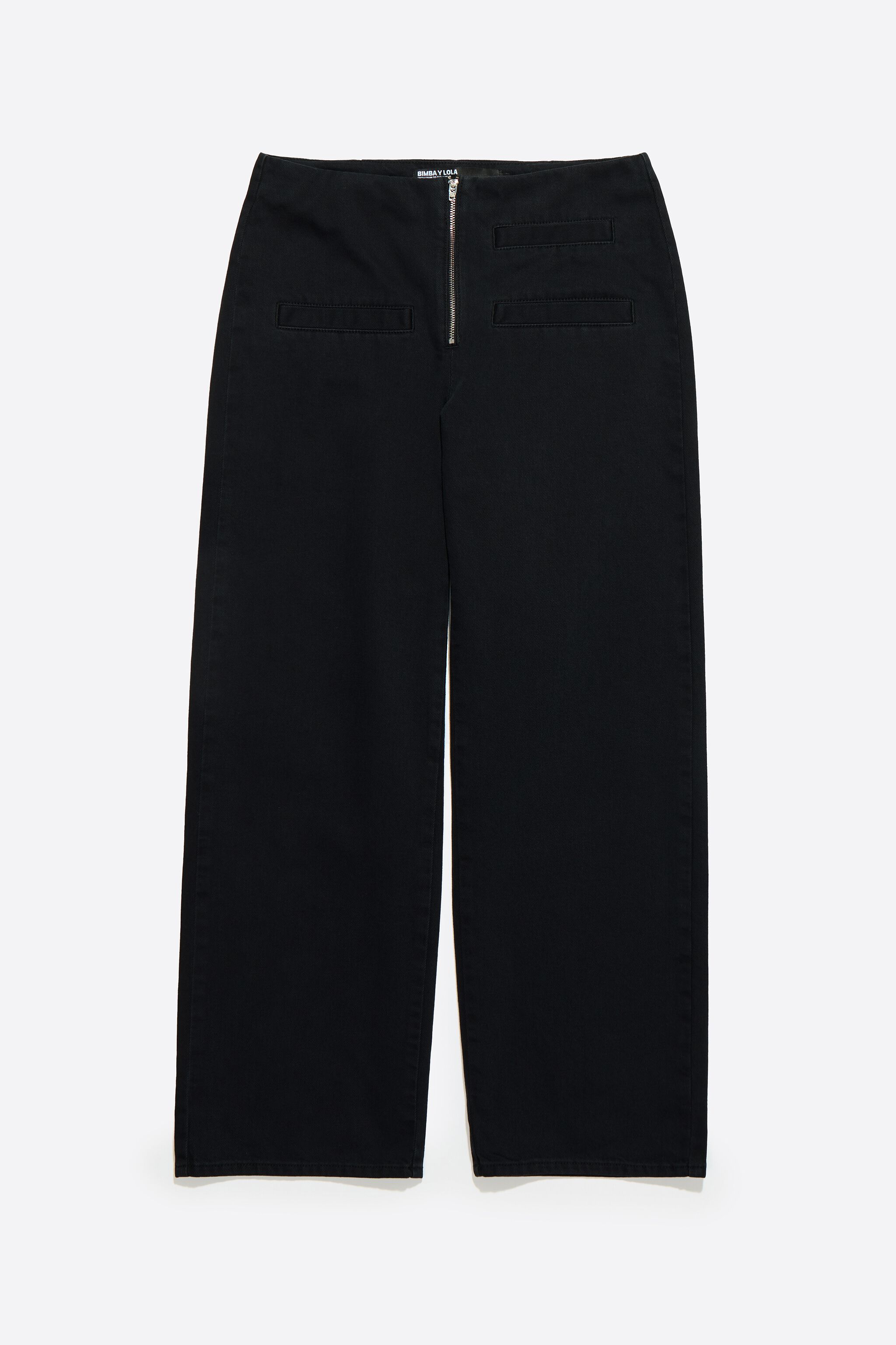 Black denim ankle-length jeans
