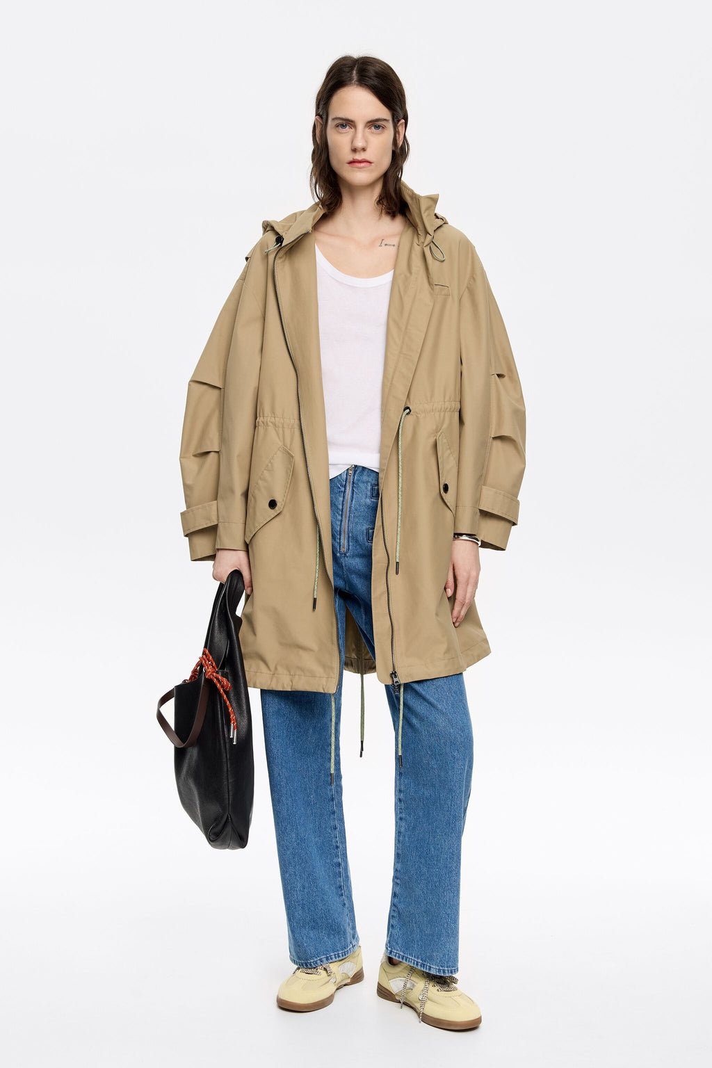 Mid-blue denim ankle-length jeans