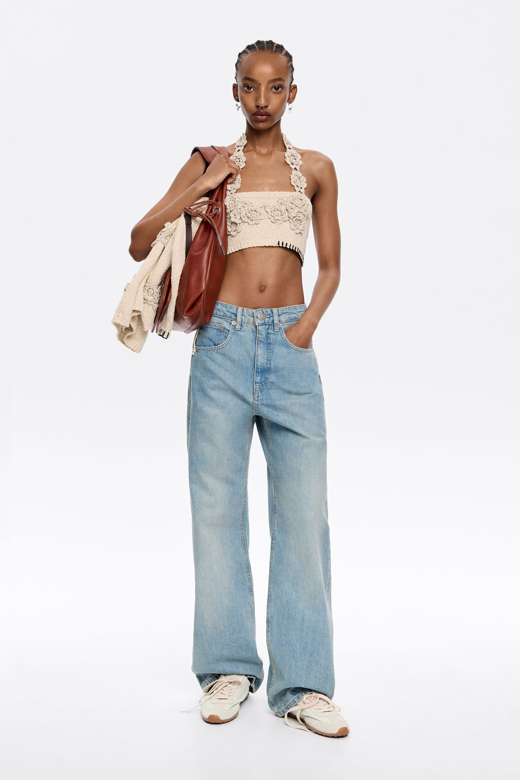 WIDE LEG - Light blue jeans