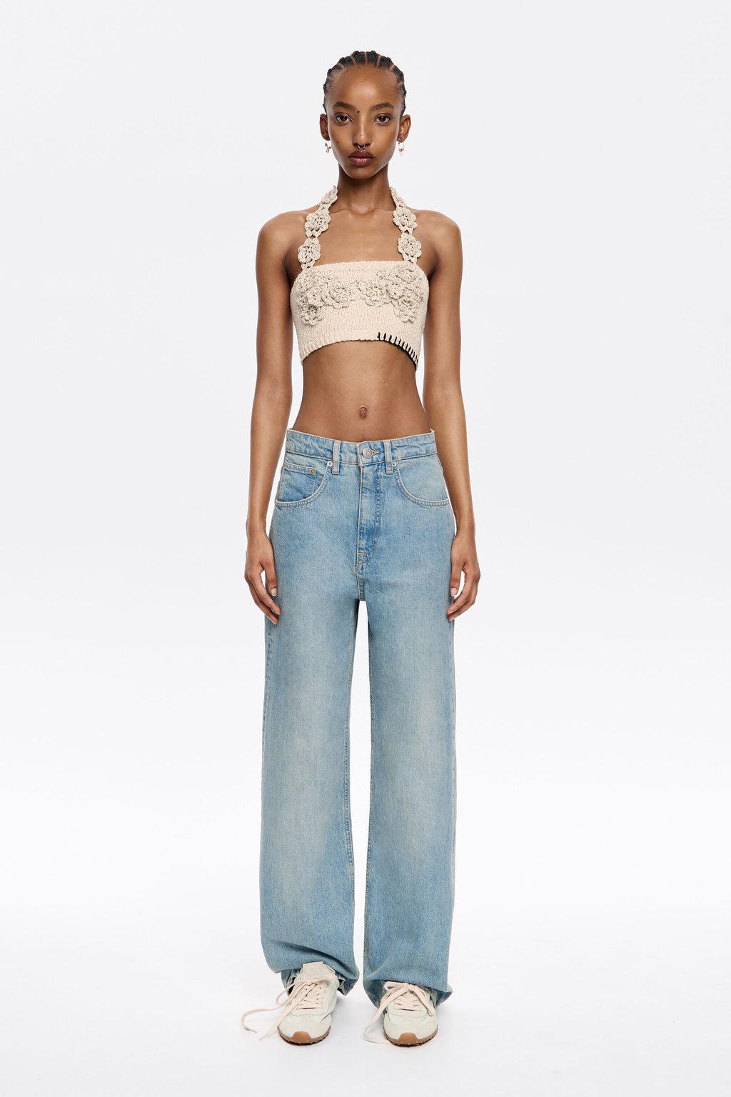 WIDE LEG - Light blue jeans
