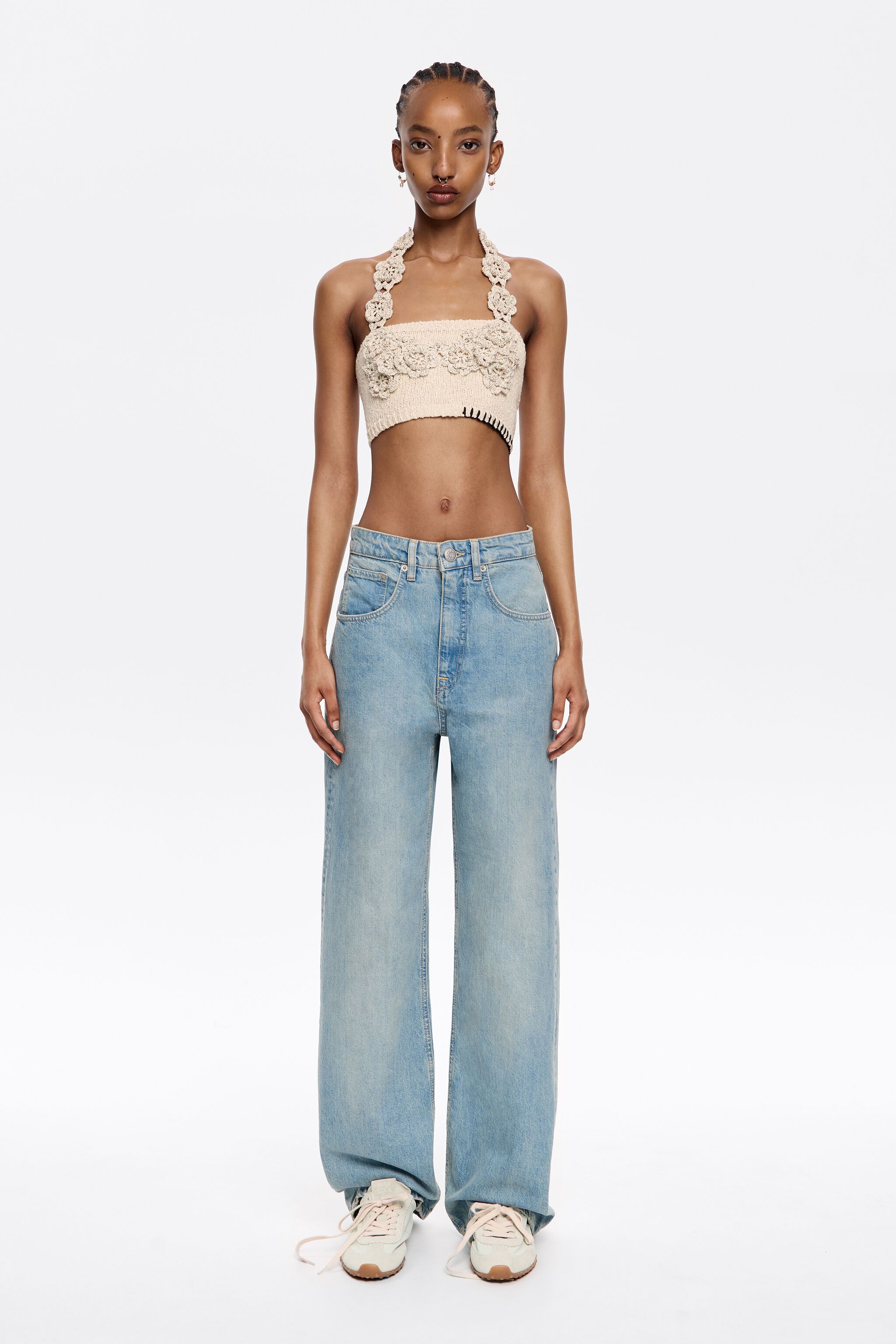 WIDE LEG - Light blue jeans