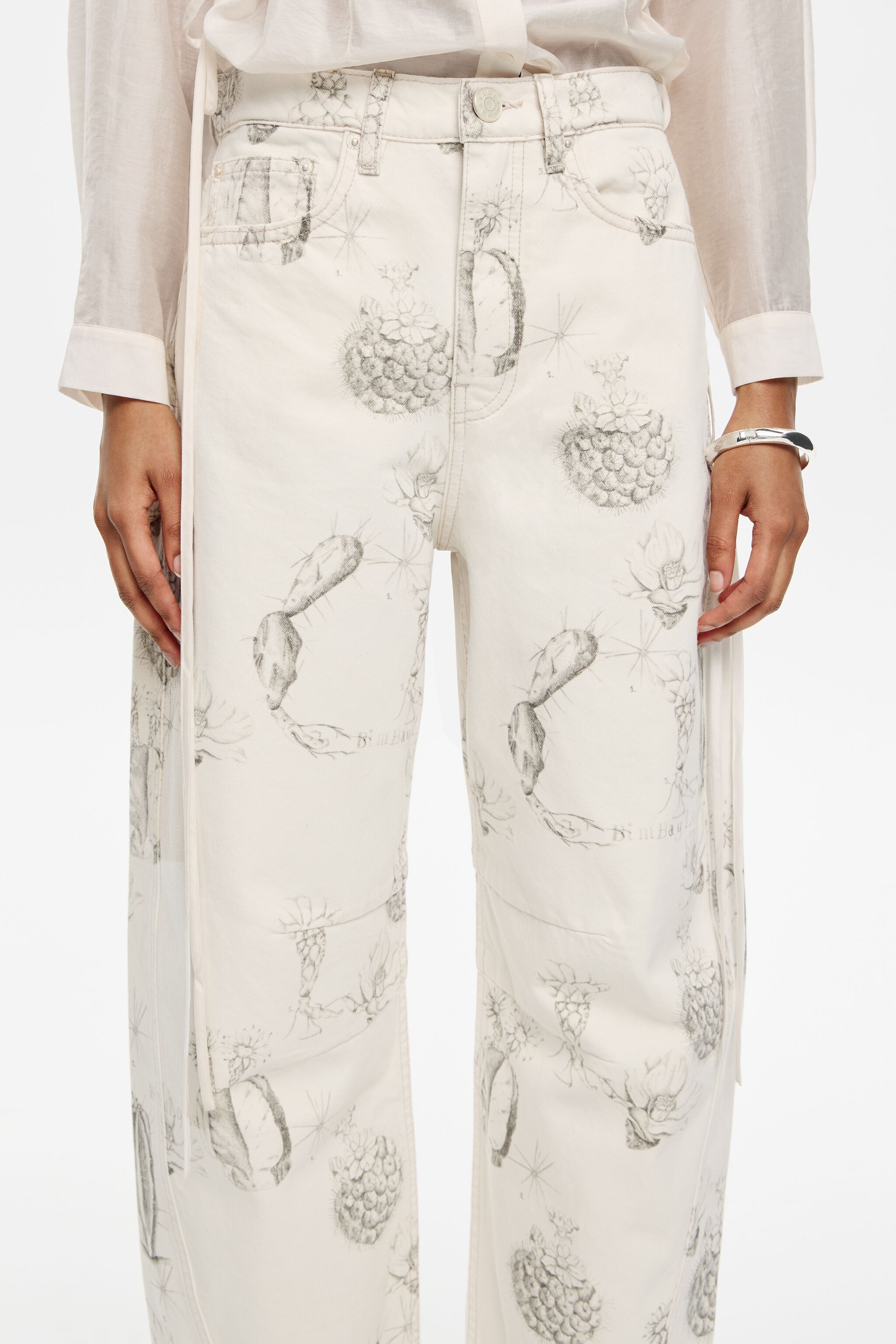 BARREL - White Cactus Lápiz jeans