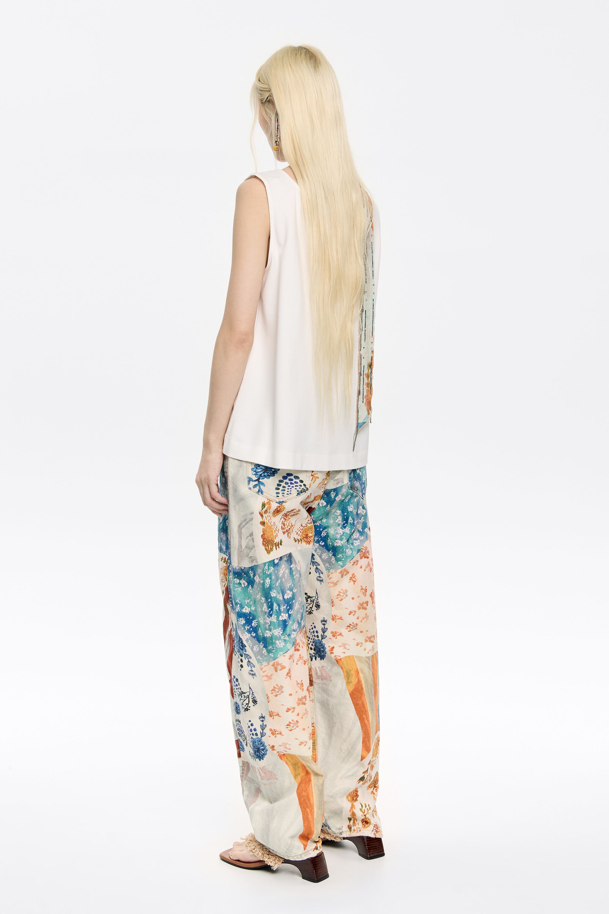 BARREL - Orange Patchwork jeans