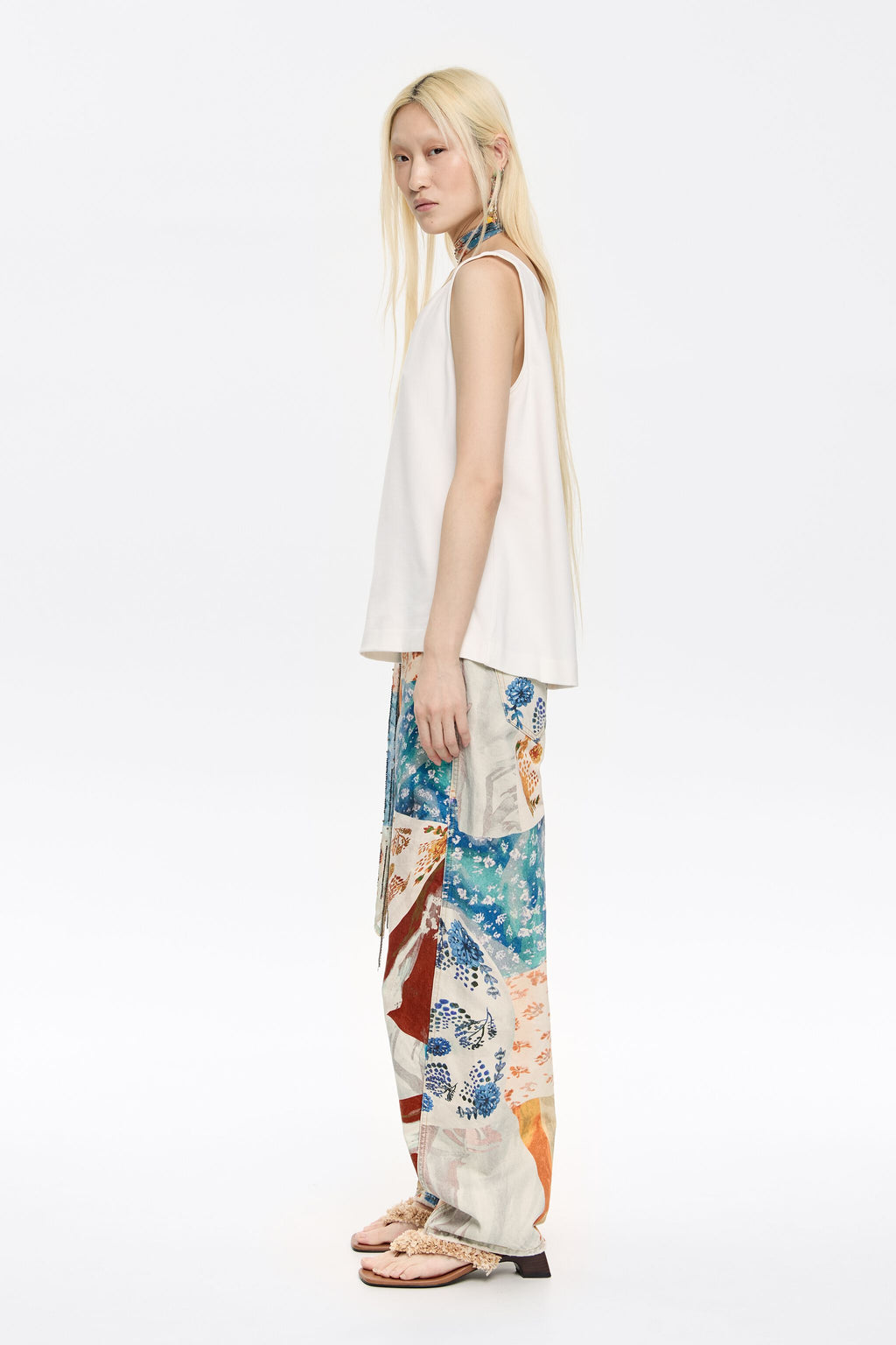 BARREL - Orange Patchwork jeans