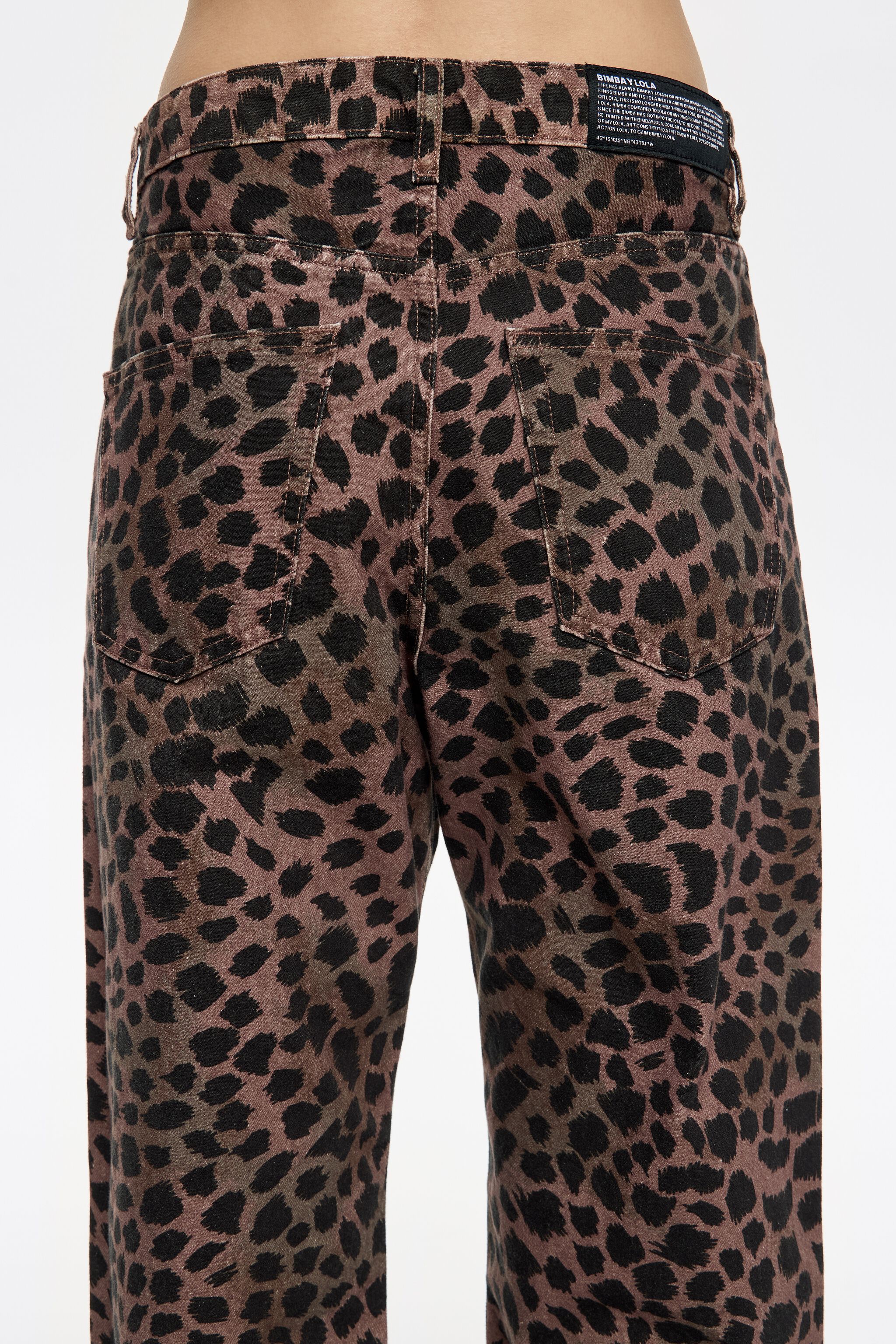 STRAIGHT CROPPED - Khaki Cheetah jeans