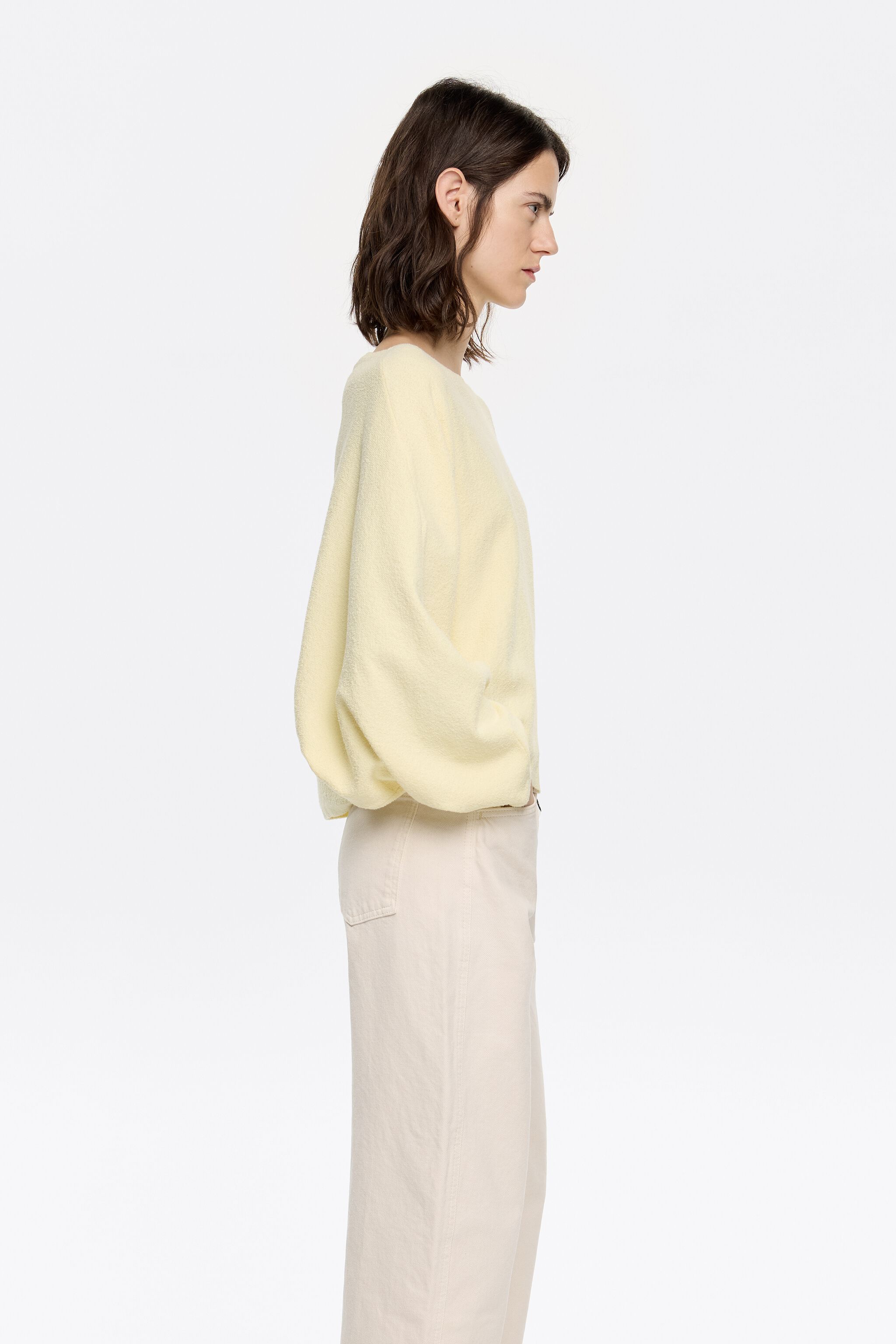 Light yellow batwing sweater