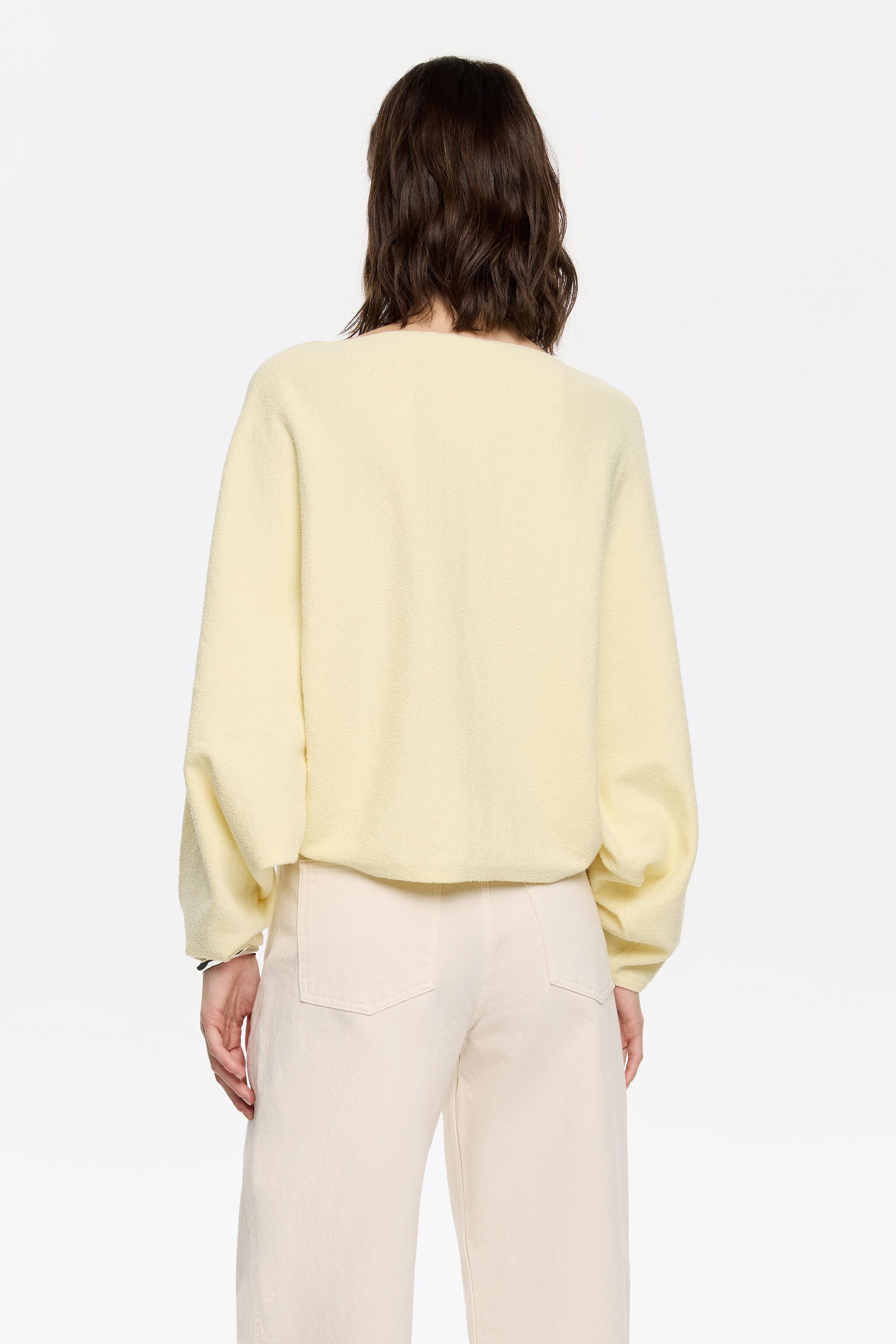 Light yellow batwing sweater
