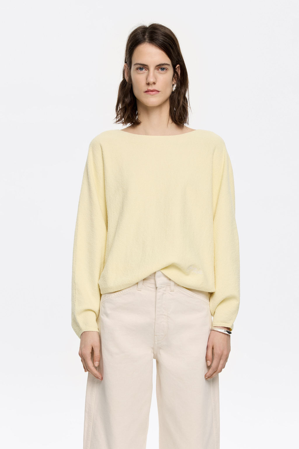 Light yellow batwing sweater