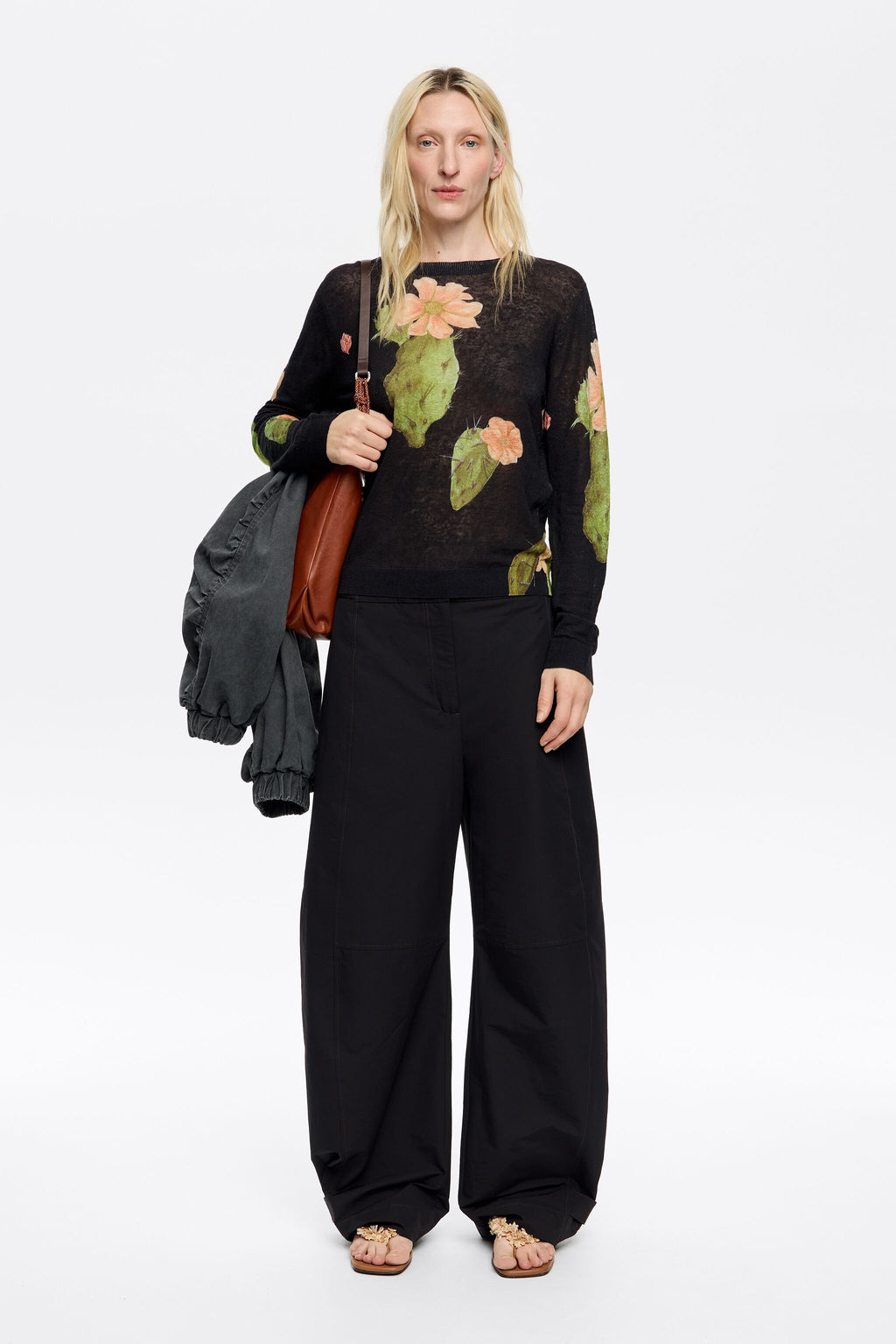 Black Cactus linen straight jumper
