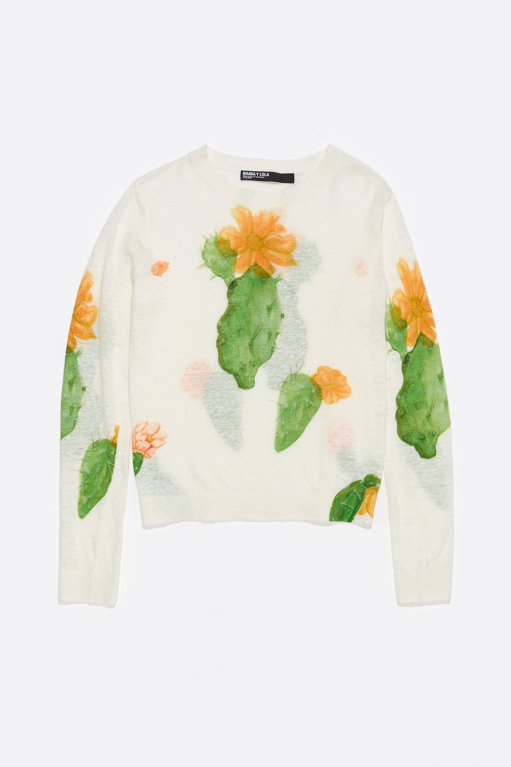 Ivory Cactus linen straight sweater