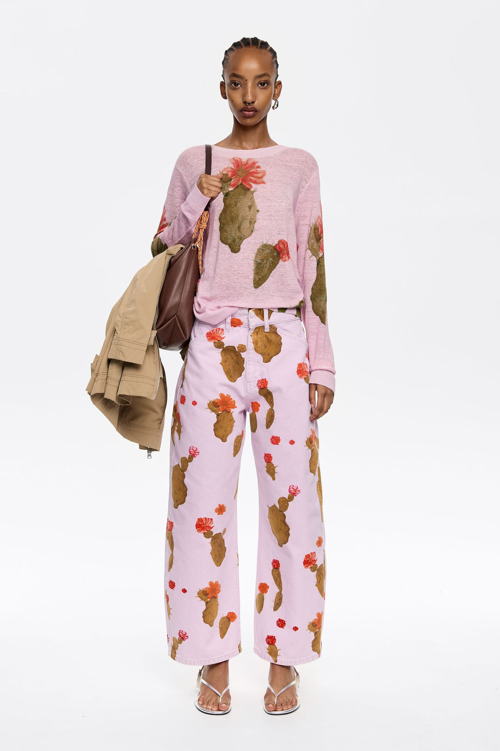 Pink Cactus linen sweater