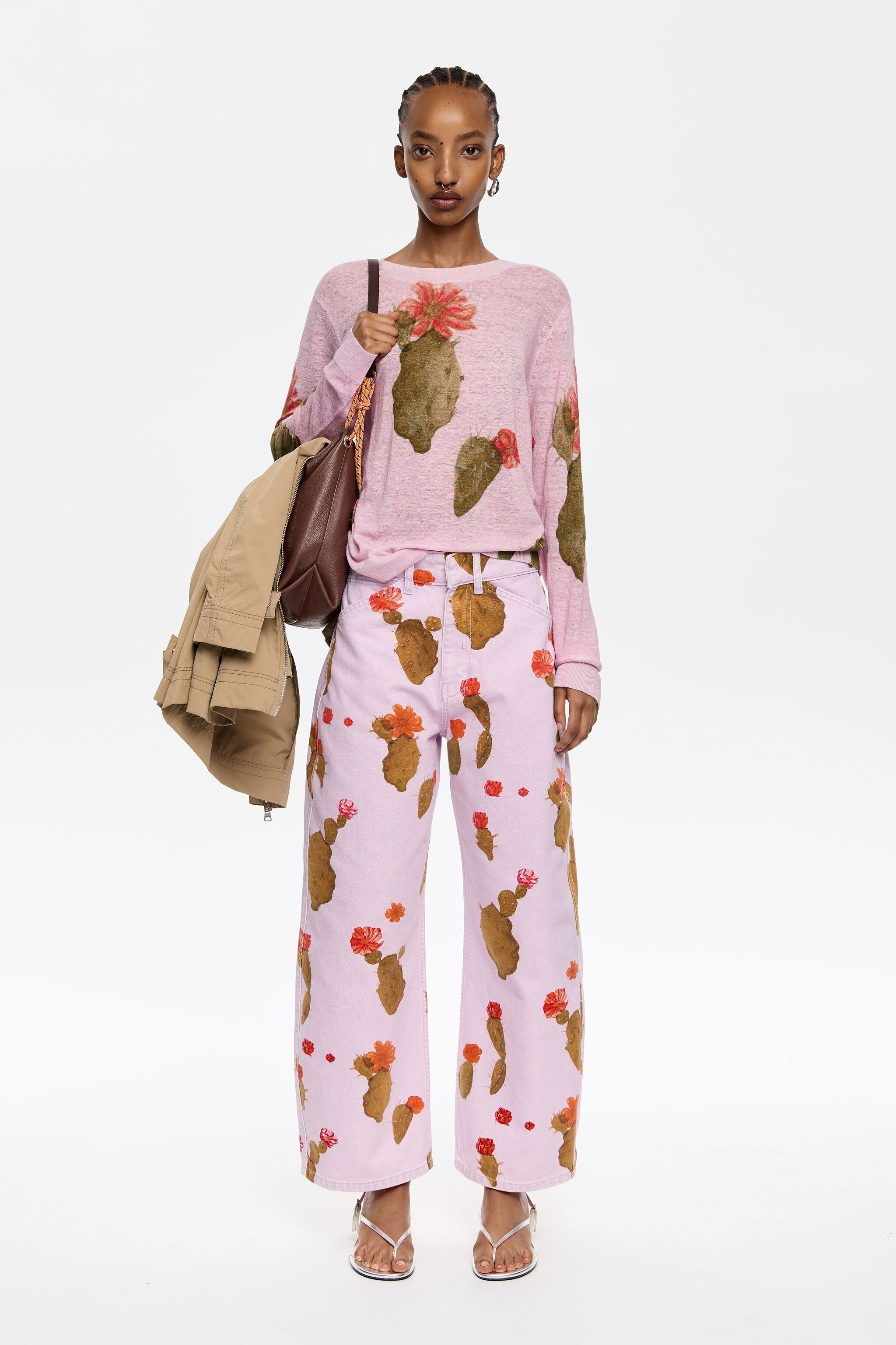 Pink Cactus linen sweater